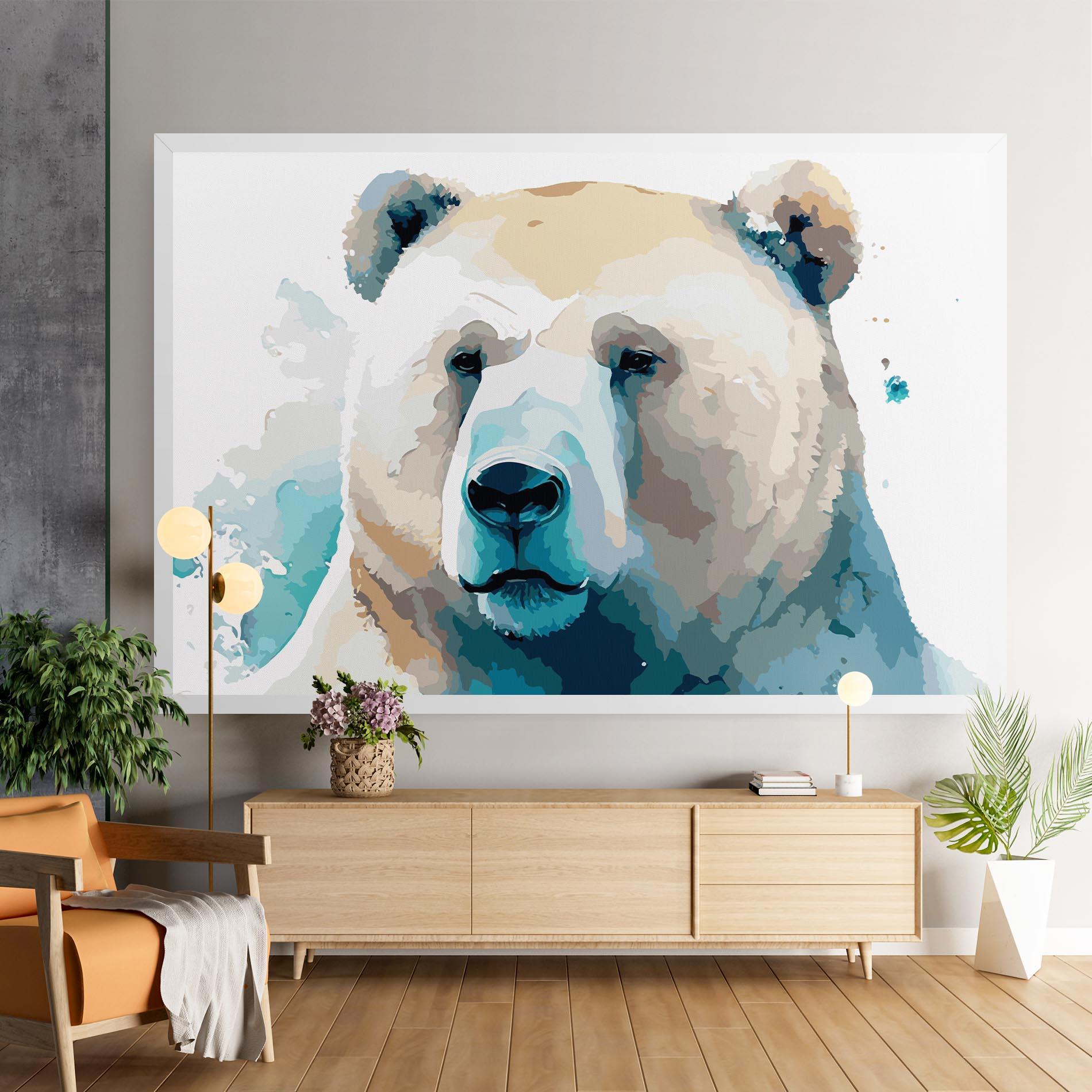 Vászonkép Big Watercolor Bear mockup 9