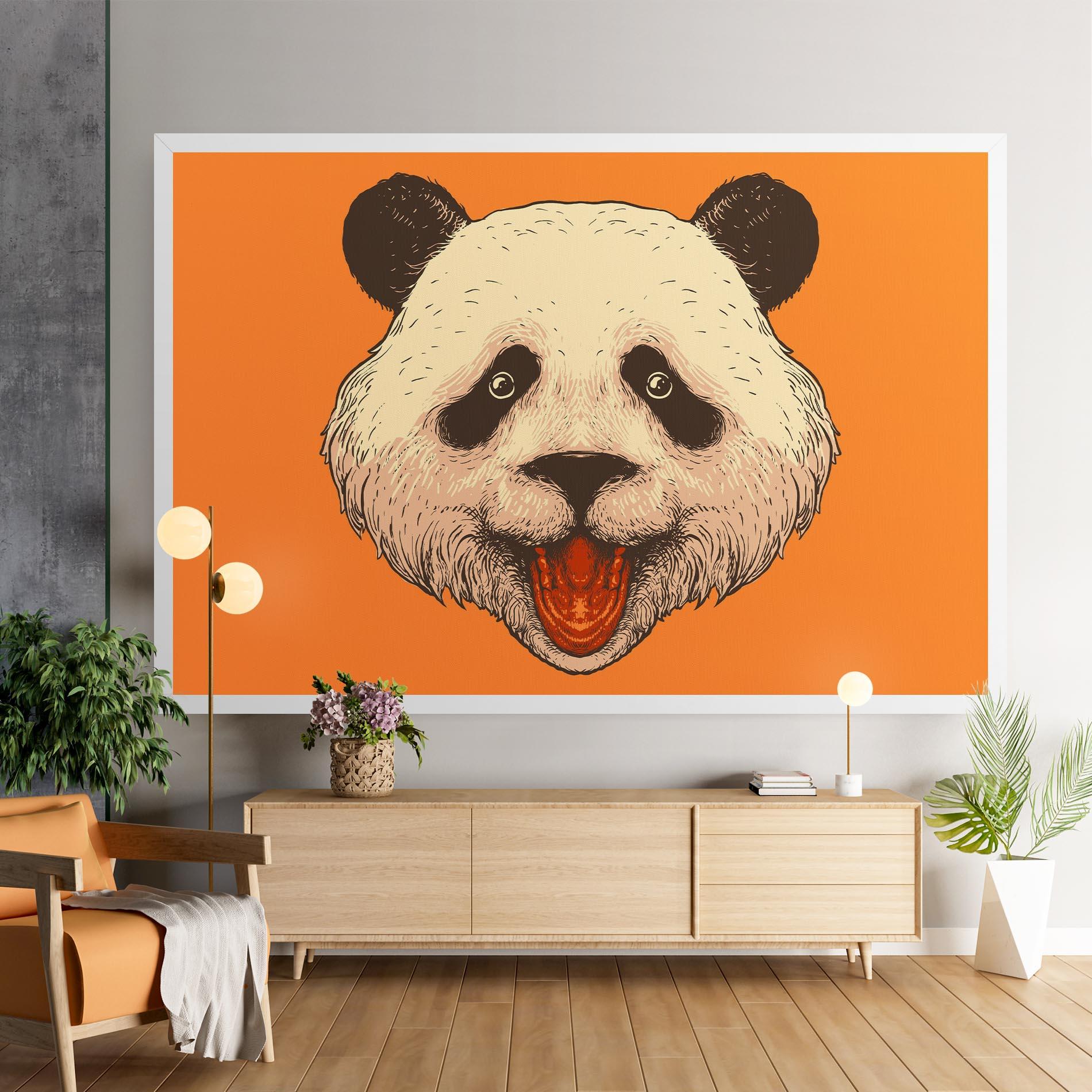 Vászonkép Panda On Orange mockup 9