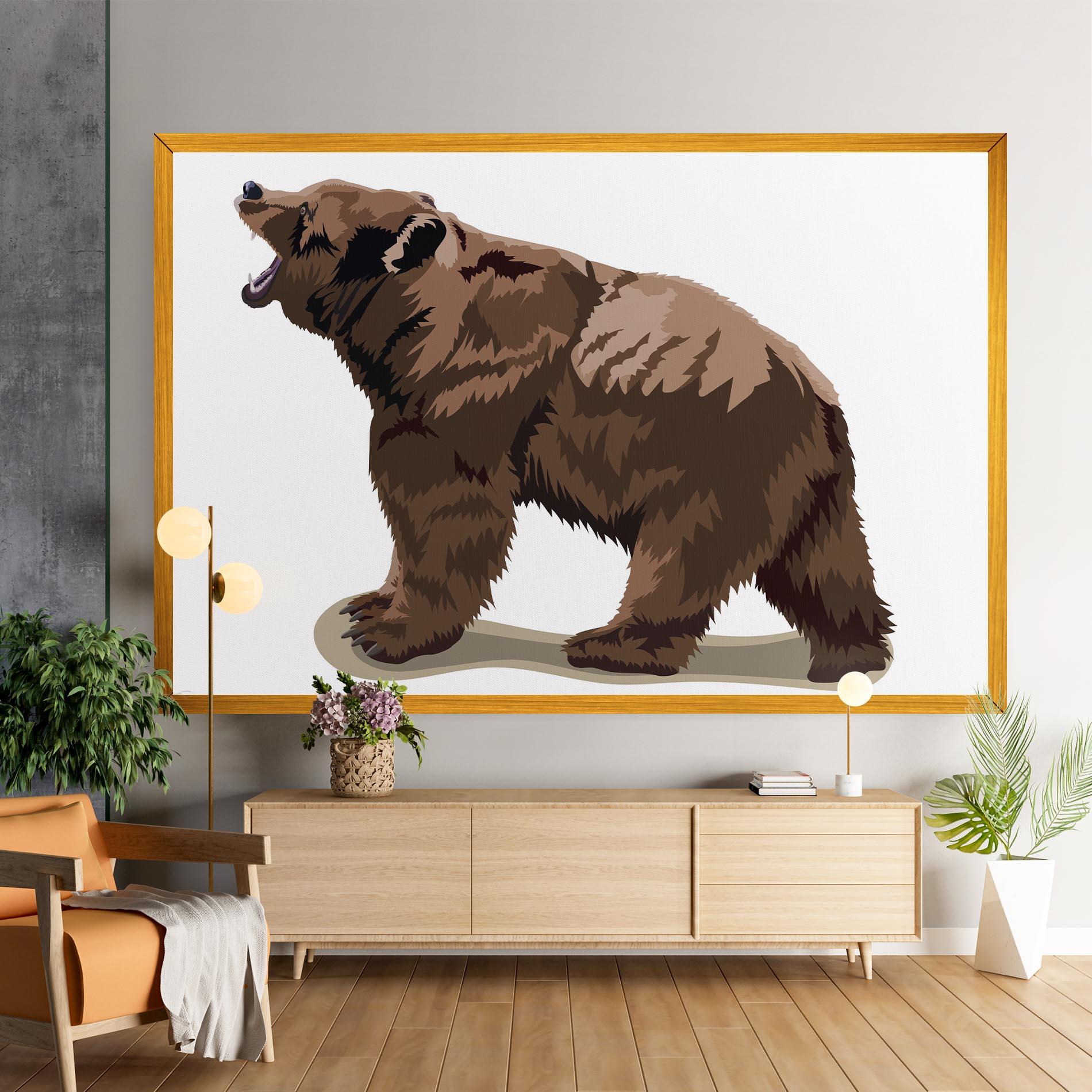 Vászonkép Angry Walking Bear mockup 9