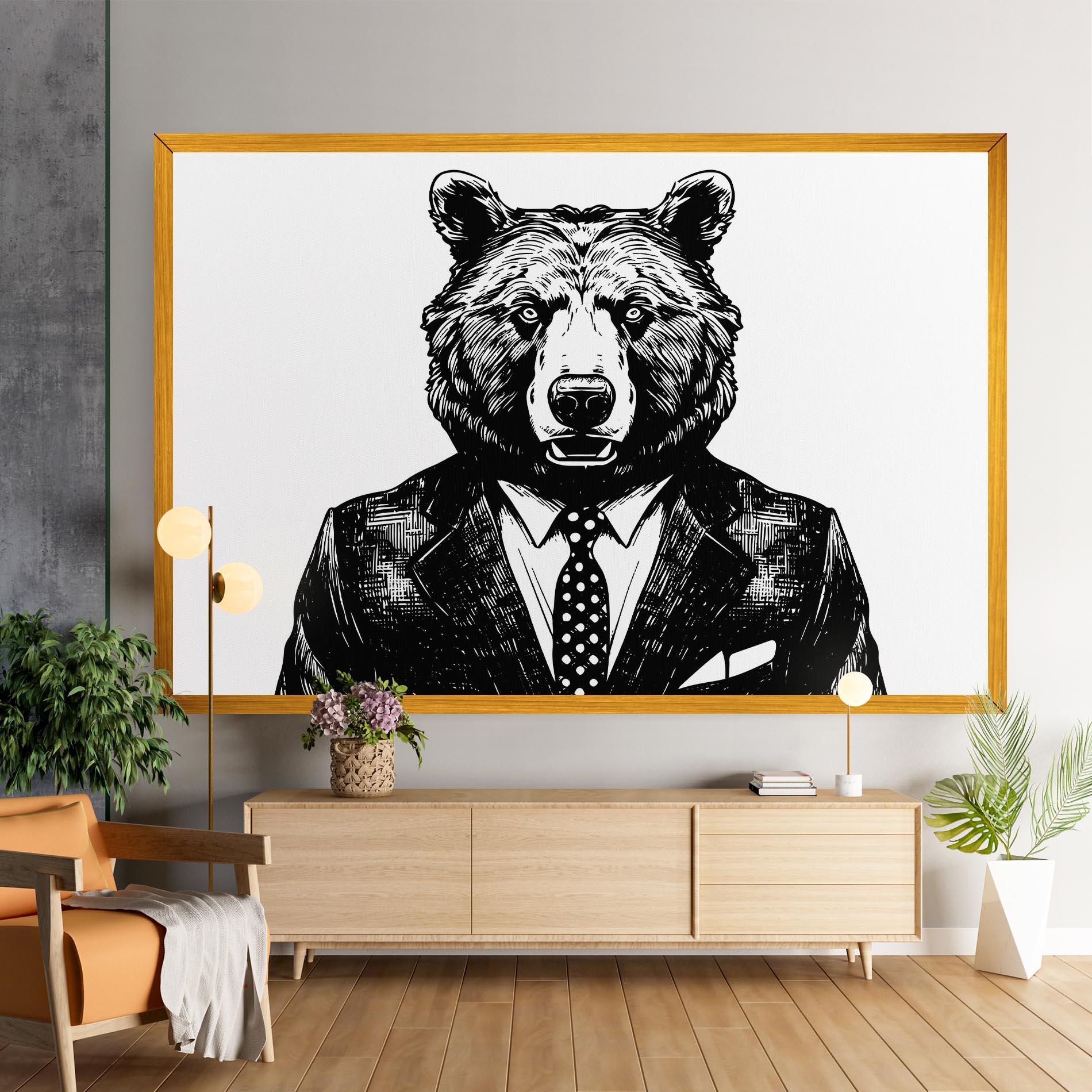 Vászonkép Bear In Suit mockup 9