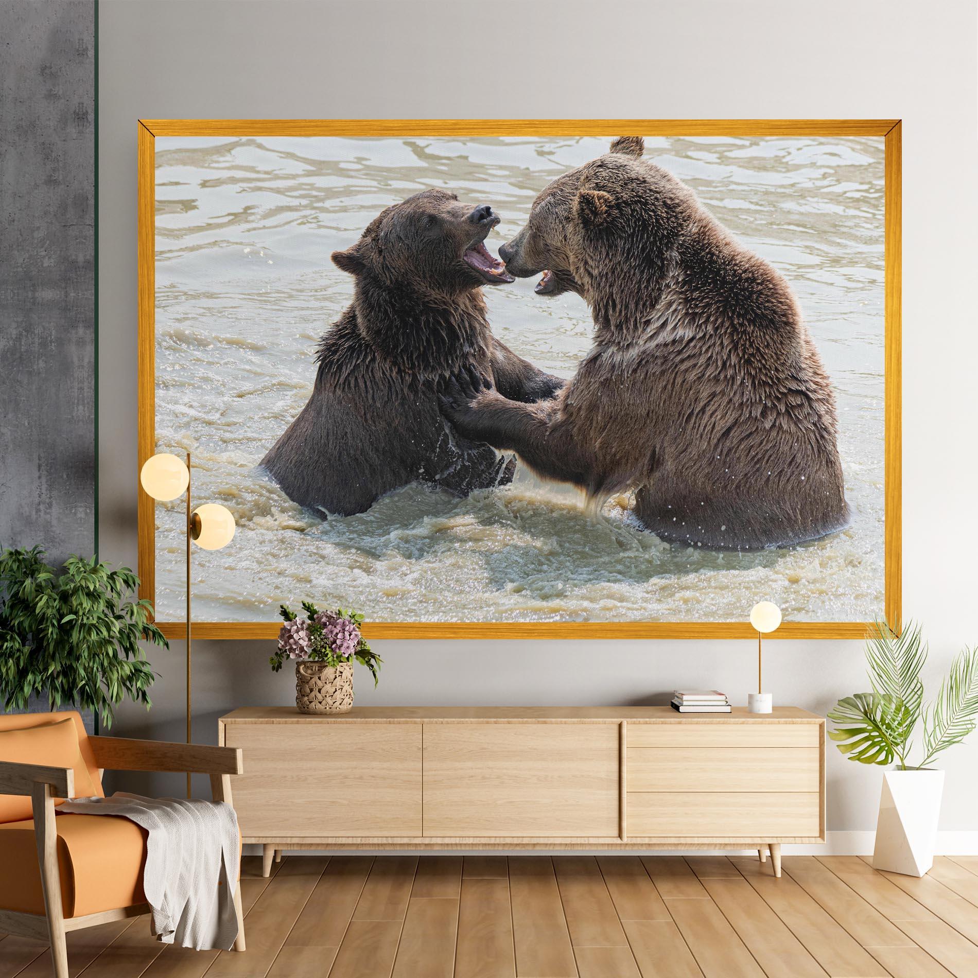 Vászonkép Bears Fighting mockup 9