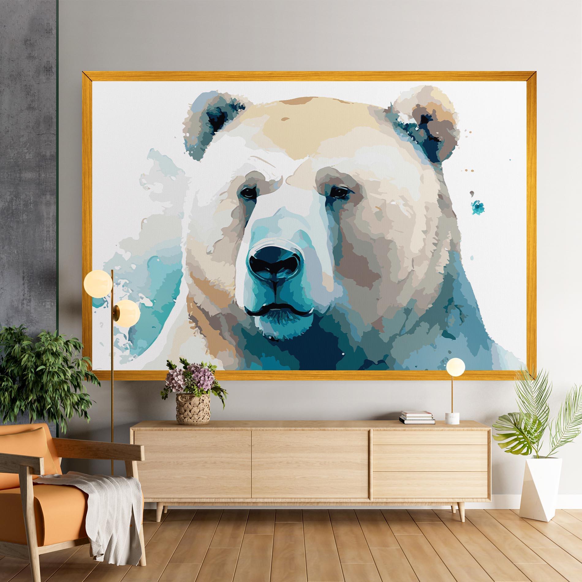 Vászonkép Big Watercolor Bear mockup 9
