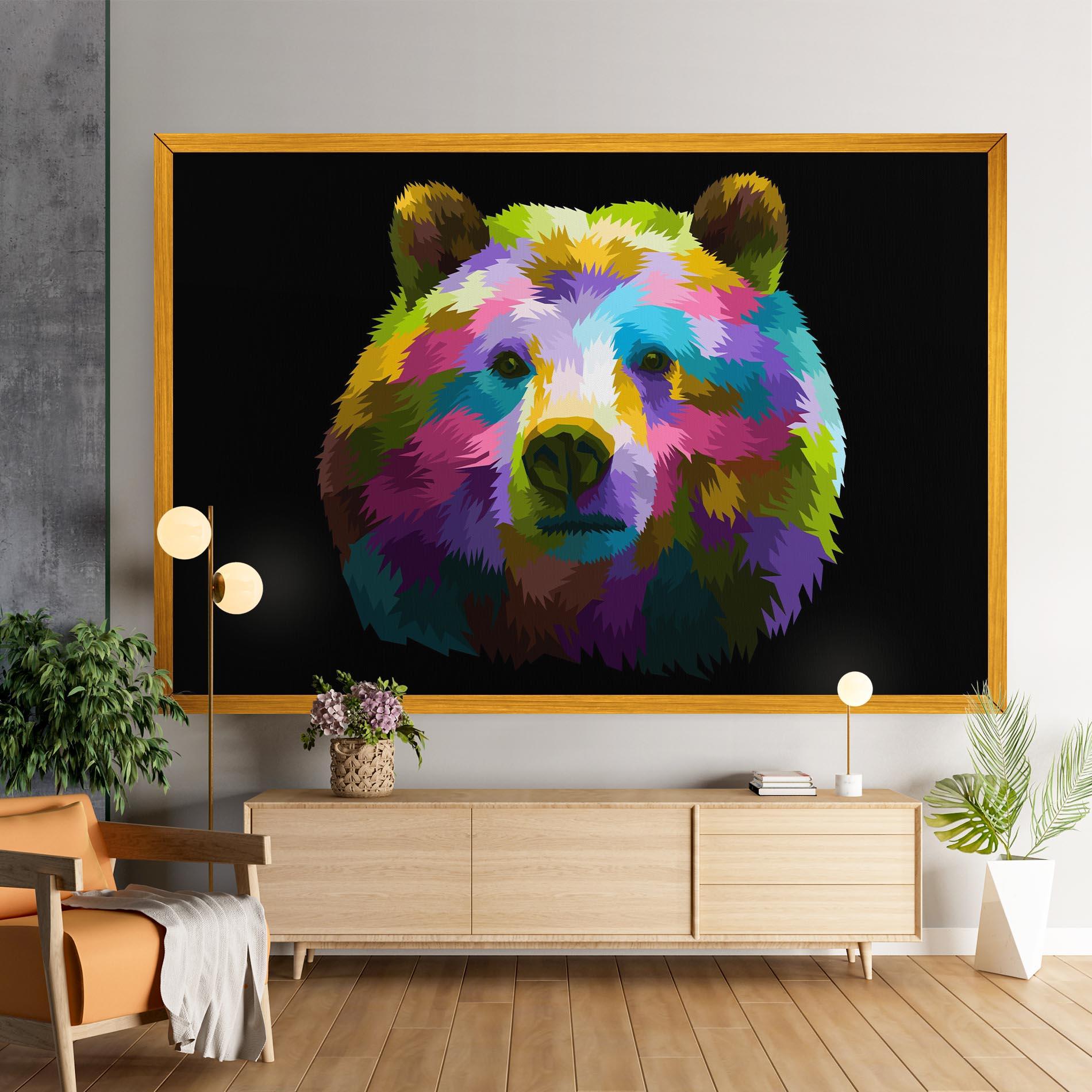 Vászonkép Colorful Bear Head mockup 9
