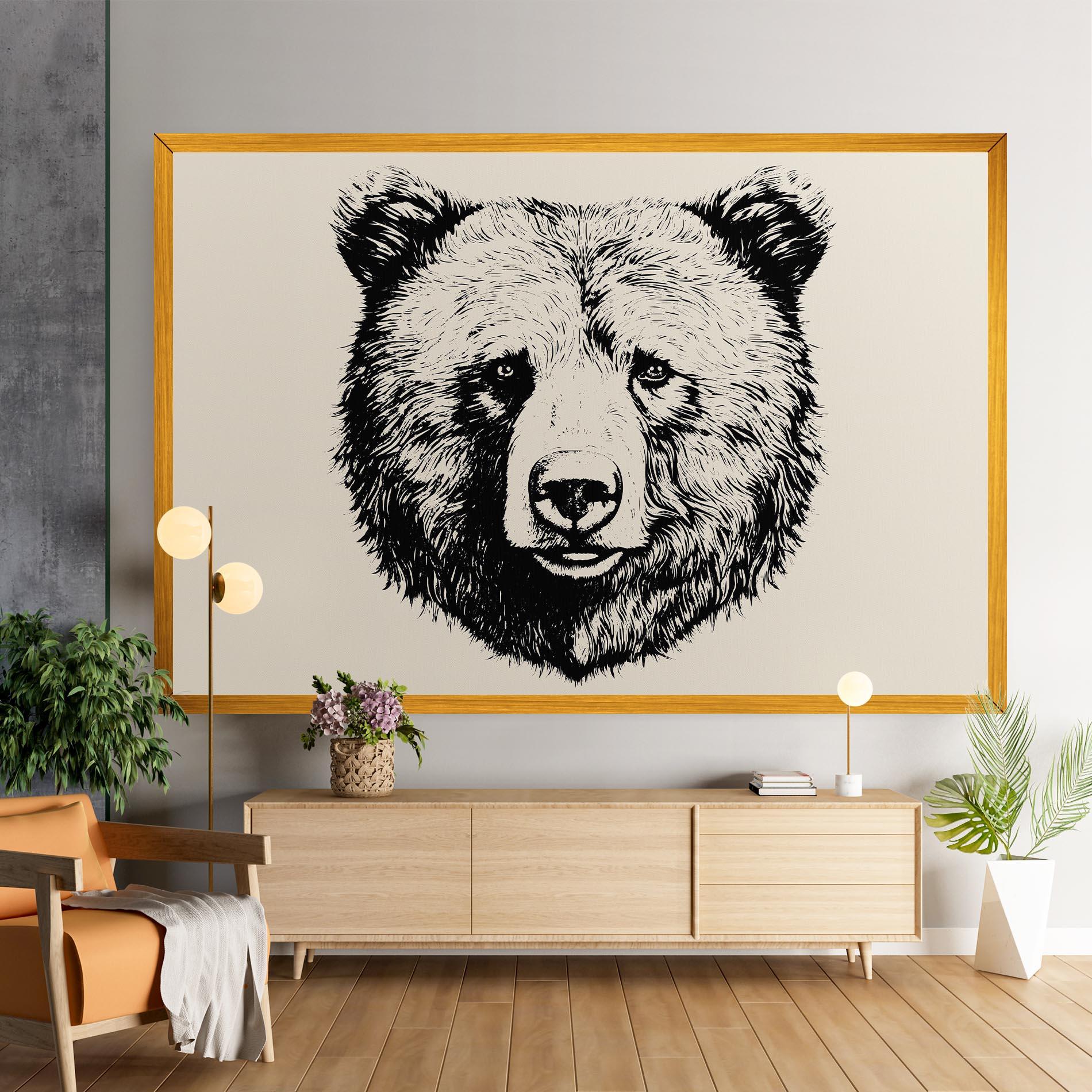 Vászonkép Cream Head Bear mockup 9