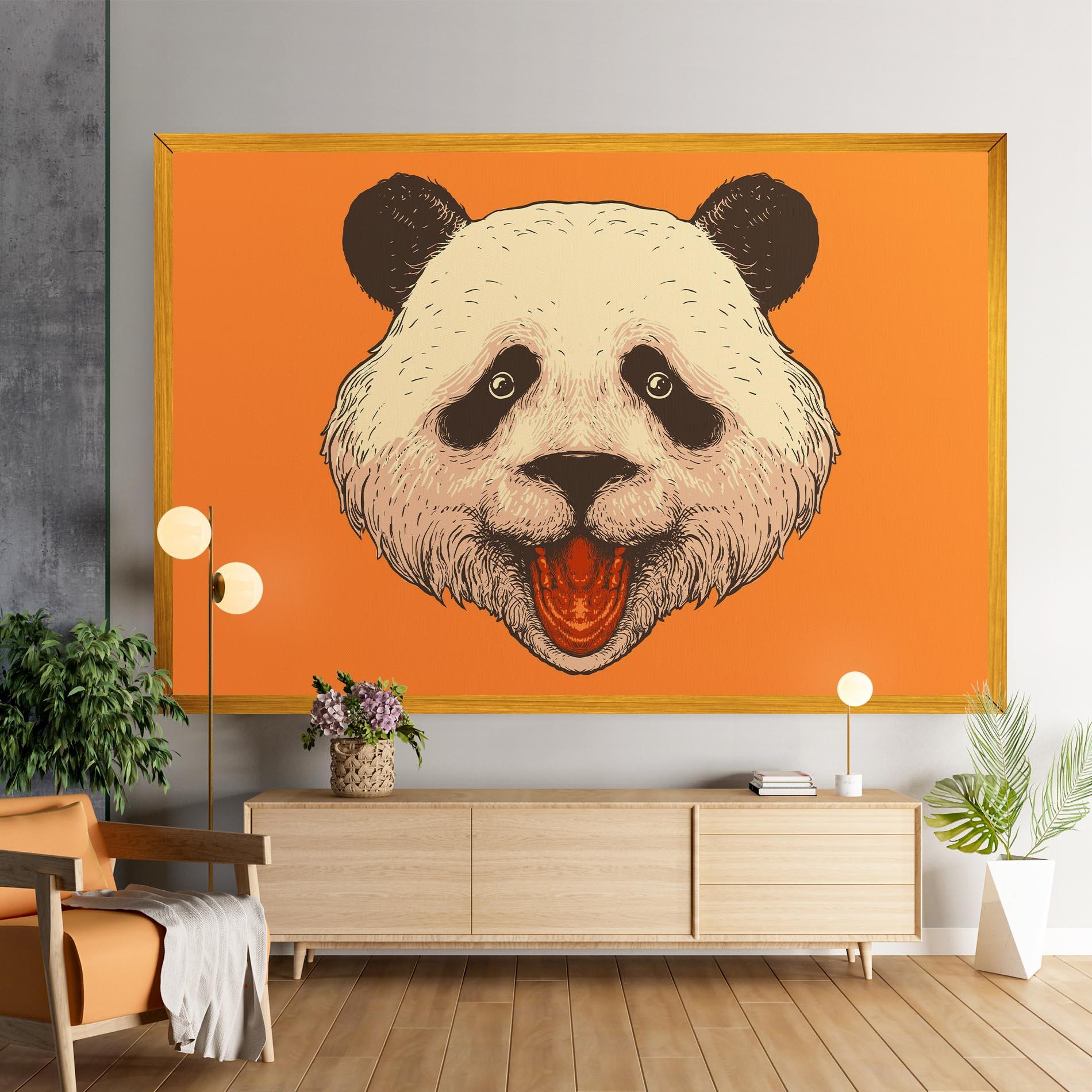 Vászonkép Panda On Orange mockup 9