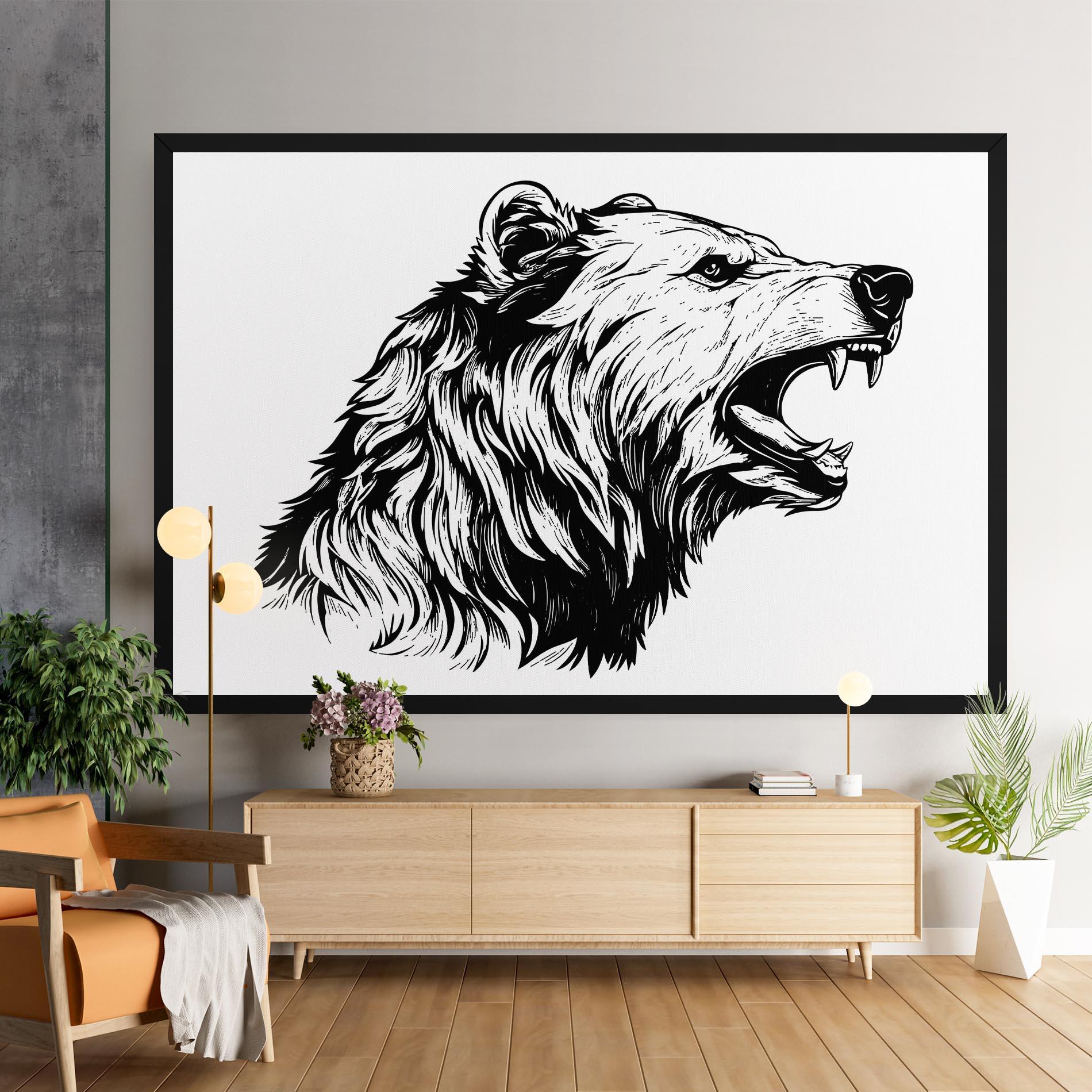 Vászonkép Angry Bear mockup 9