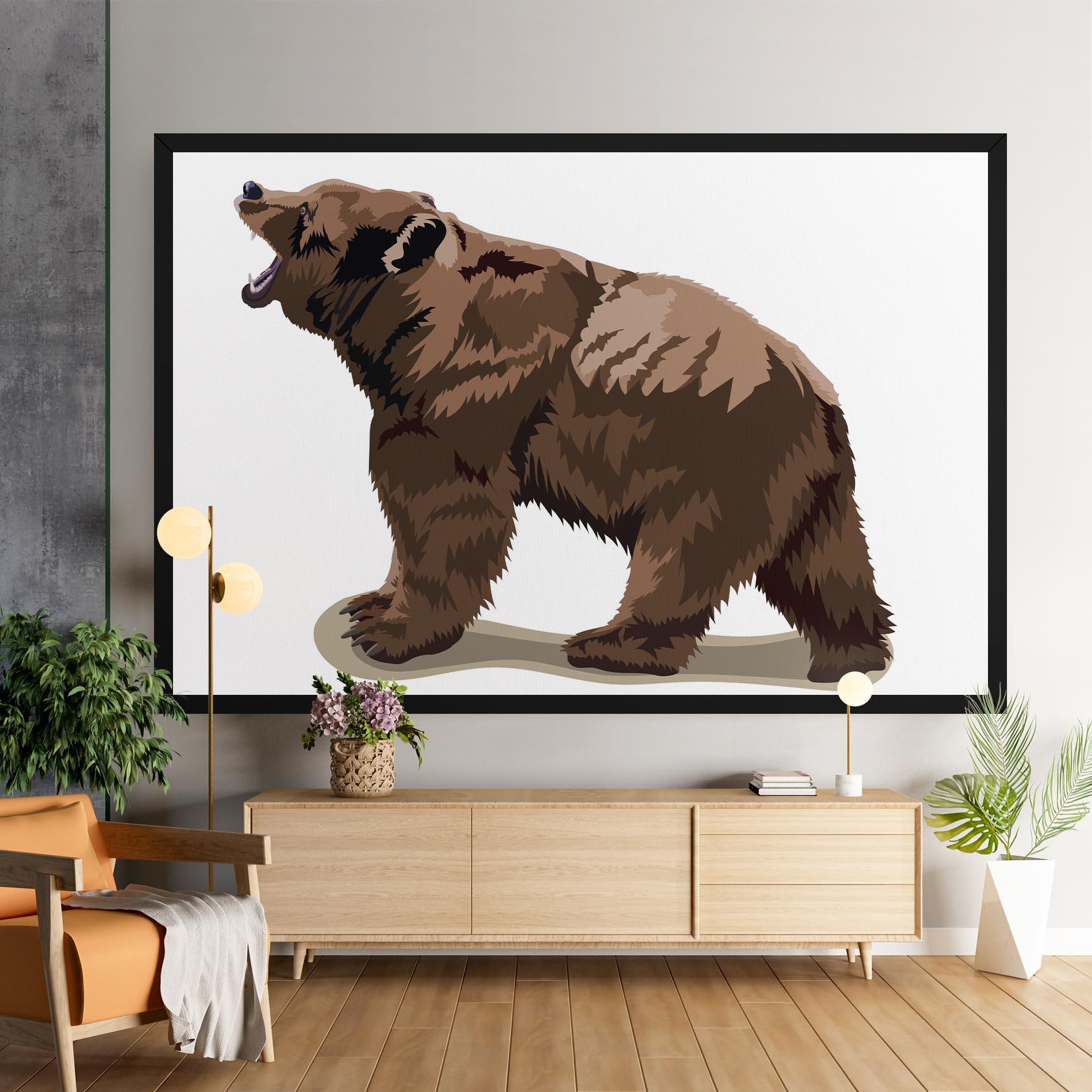 Vászonkép Angry Walking Bear mockup 9