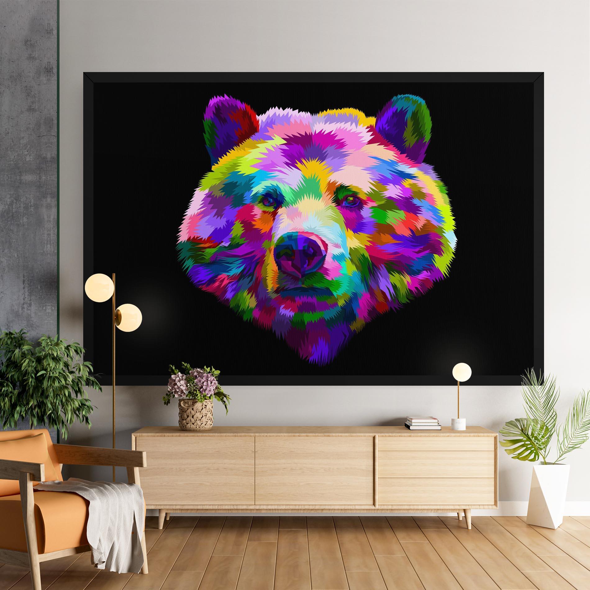 Vászonkép Bear Head Art mockup 9