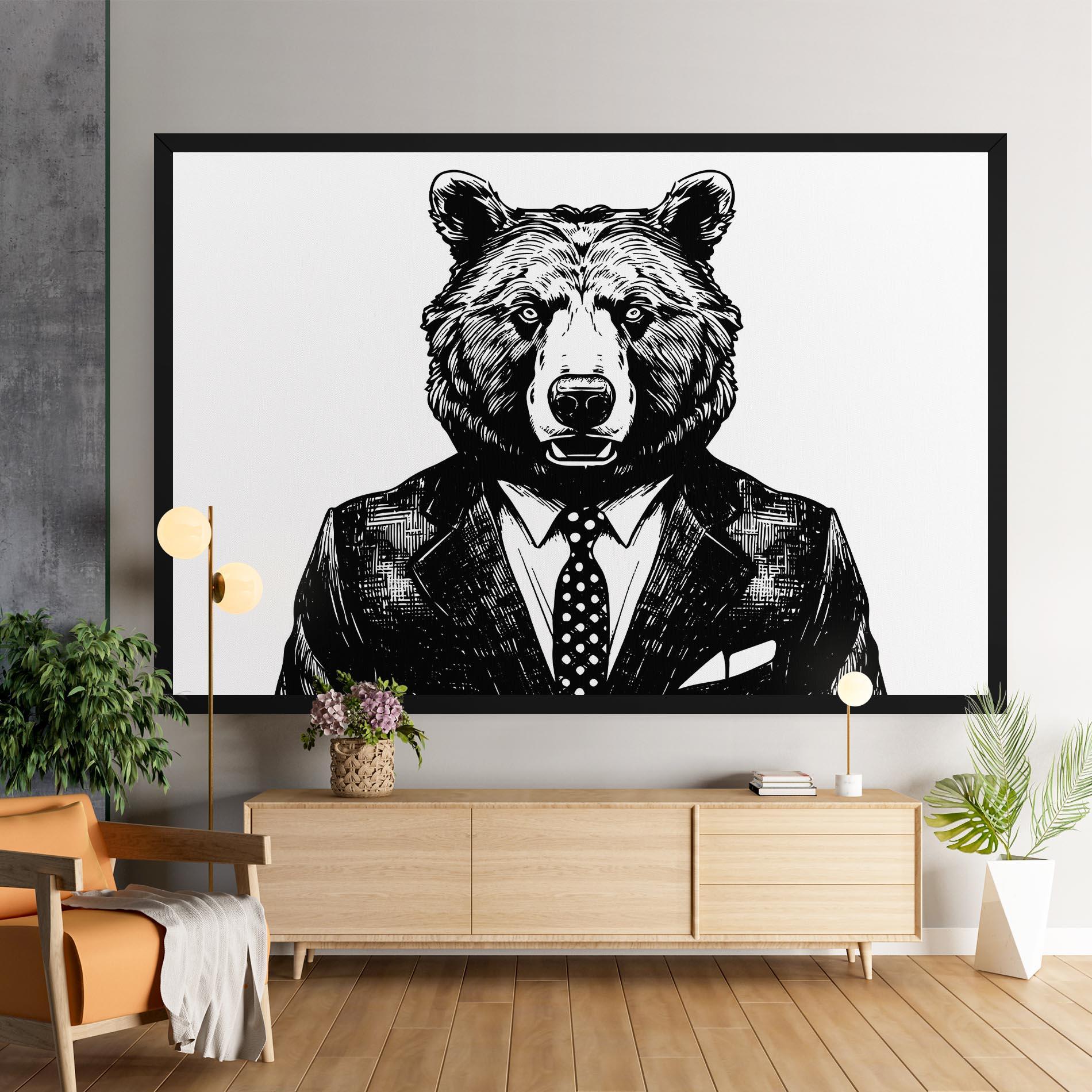 Vászonkép Bear In Suit mockup 9