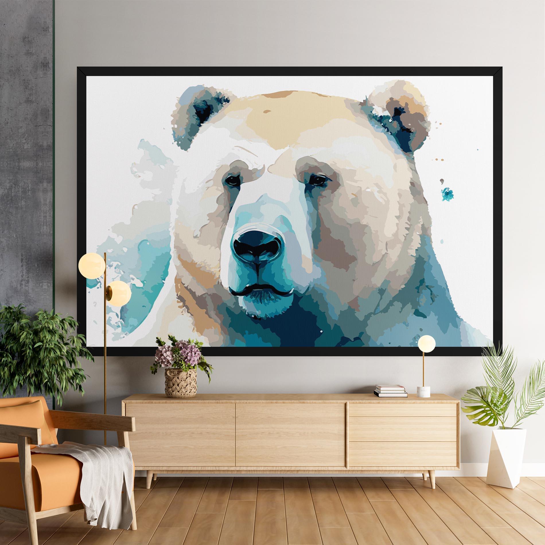 Vászonkép Big Watercolor Bear mockup 9
