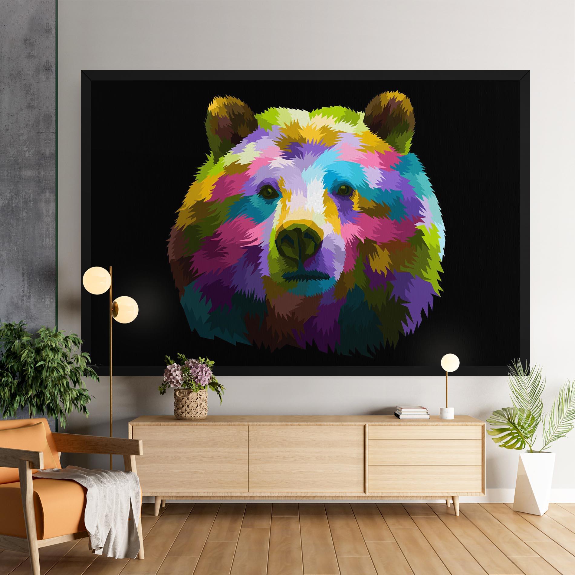 Vászonkép Colorful Bear Head mockup 9