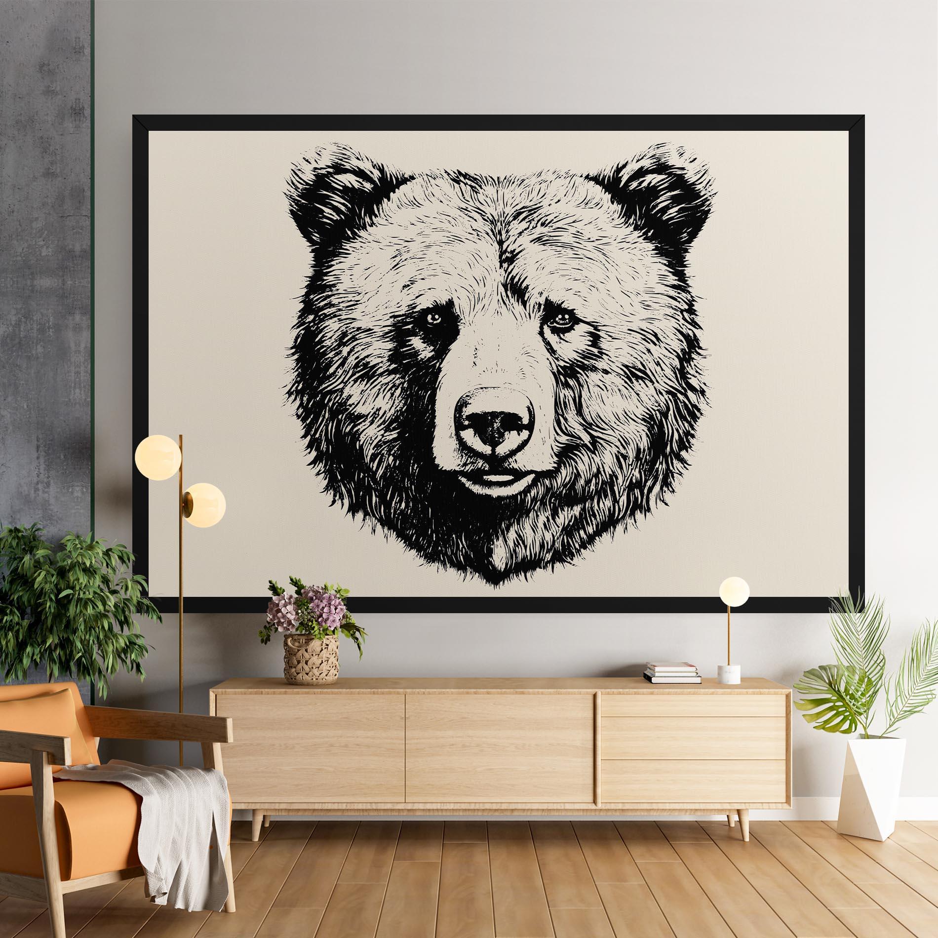 Vászonkép Cream Head Bear mockup 9