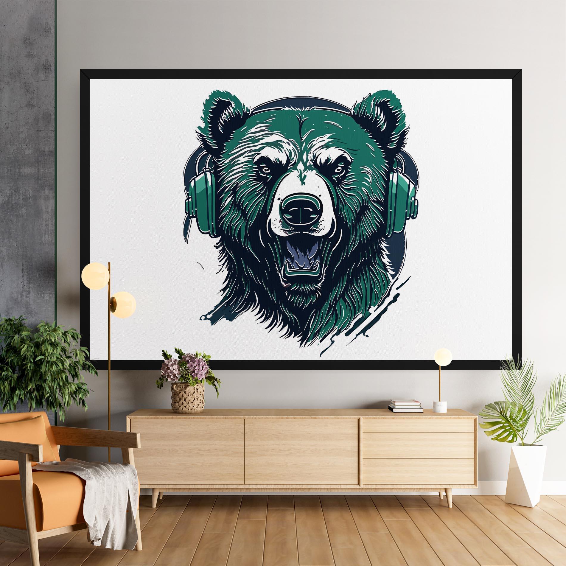Vászonkép Green Music Bear mockup 9