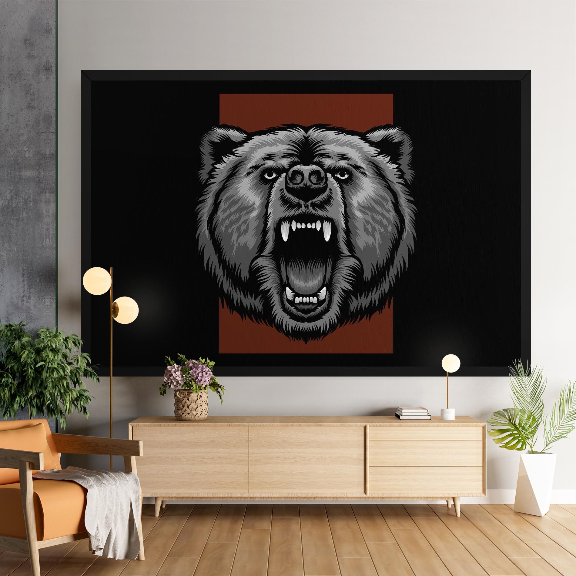 Grey Bear Head mockup 9