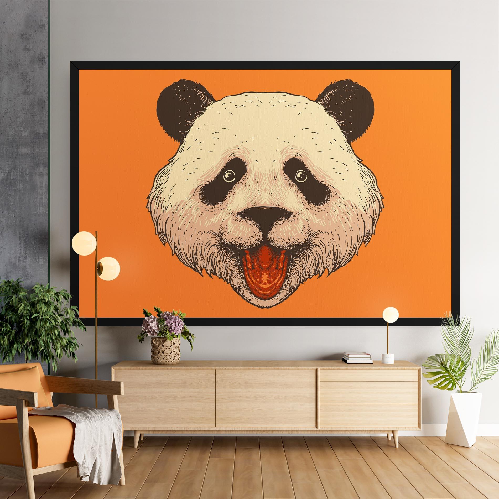 Vászonkép Panda On Orange mockup 9