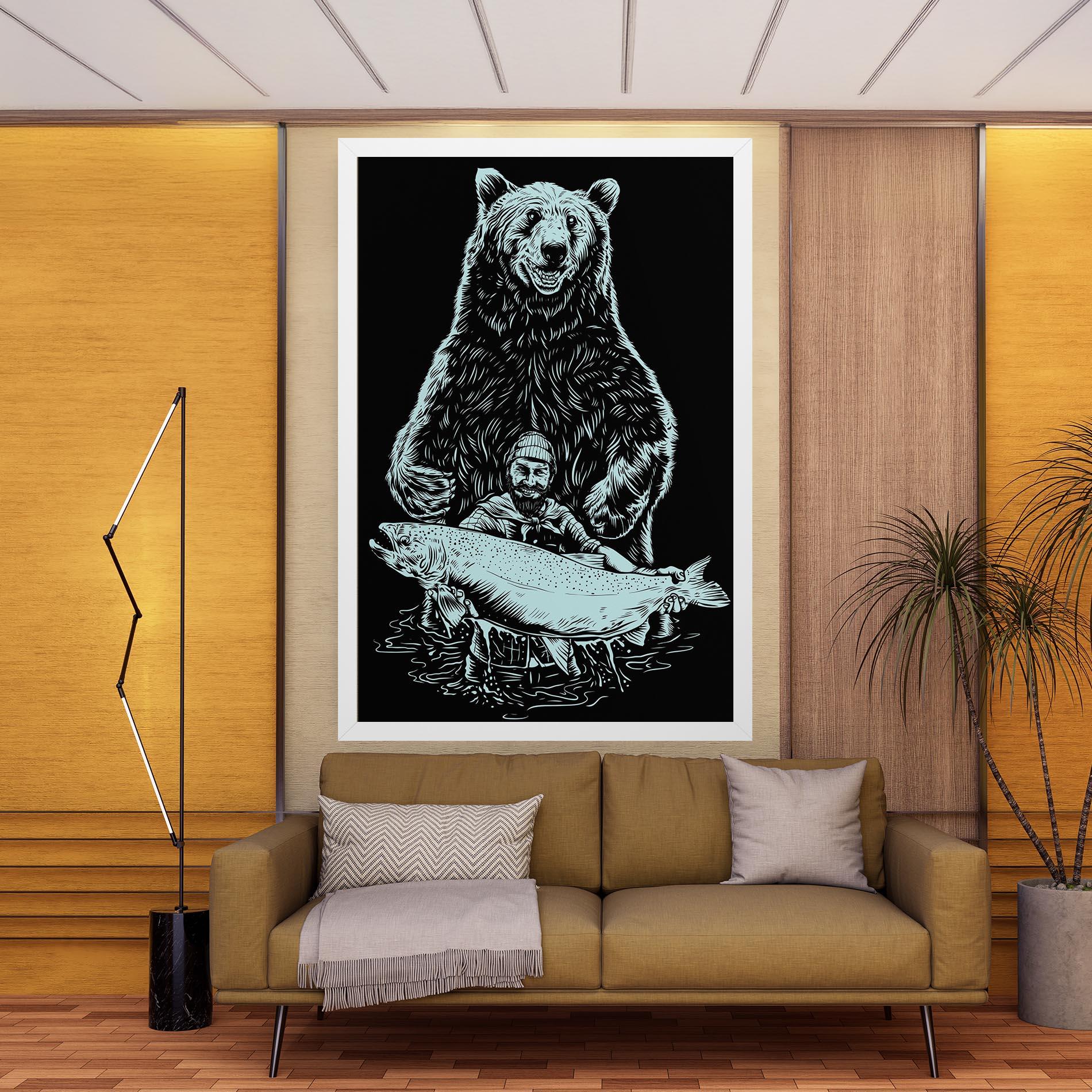 Vászonkép Fishing Bear mockup 9
