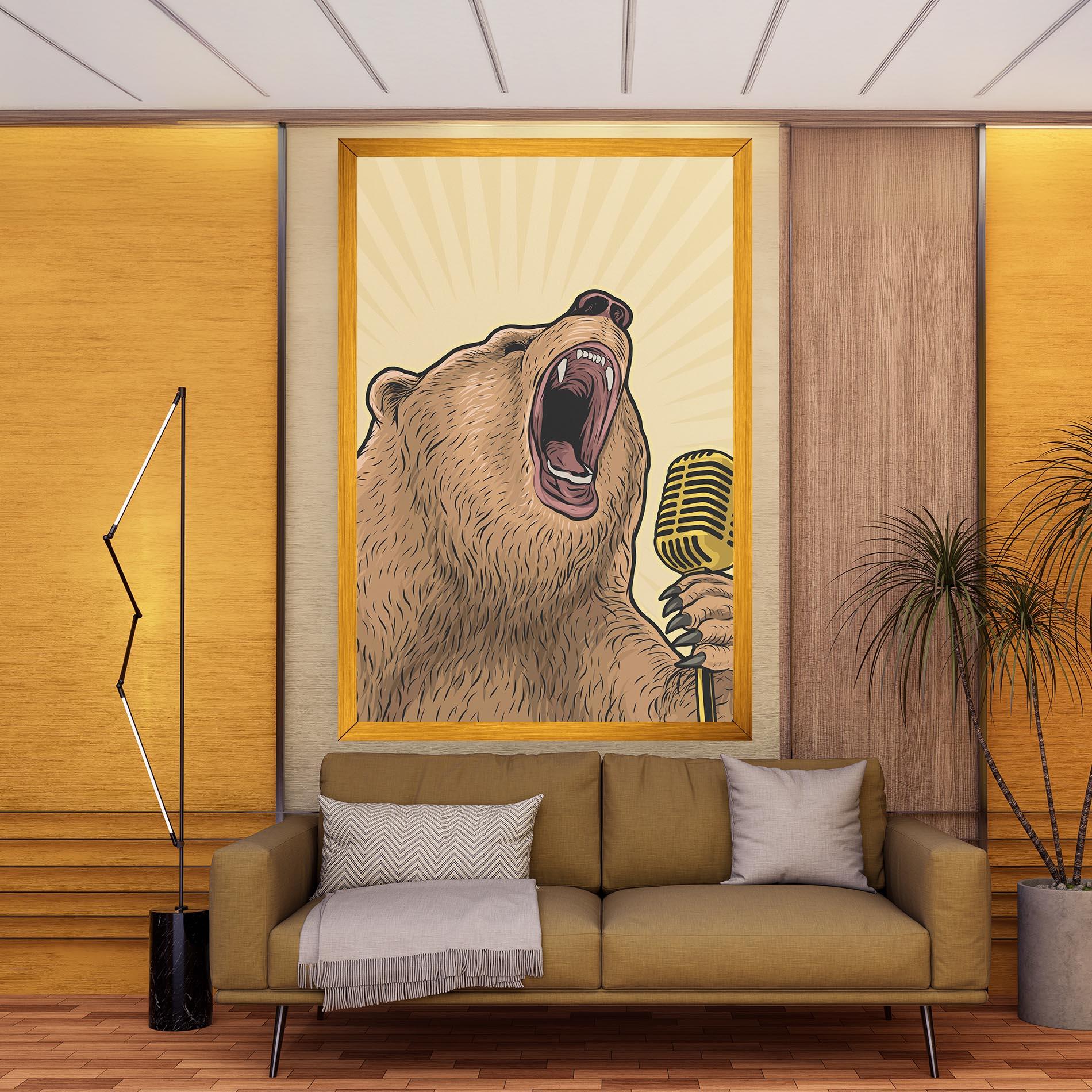 Vászonkép Bear Singing mockup 9