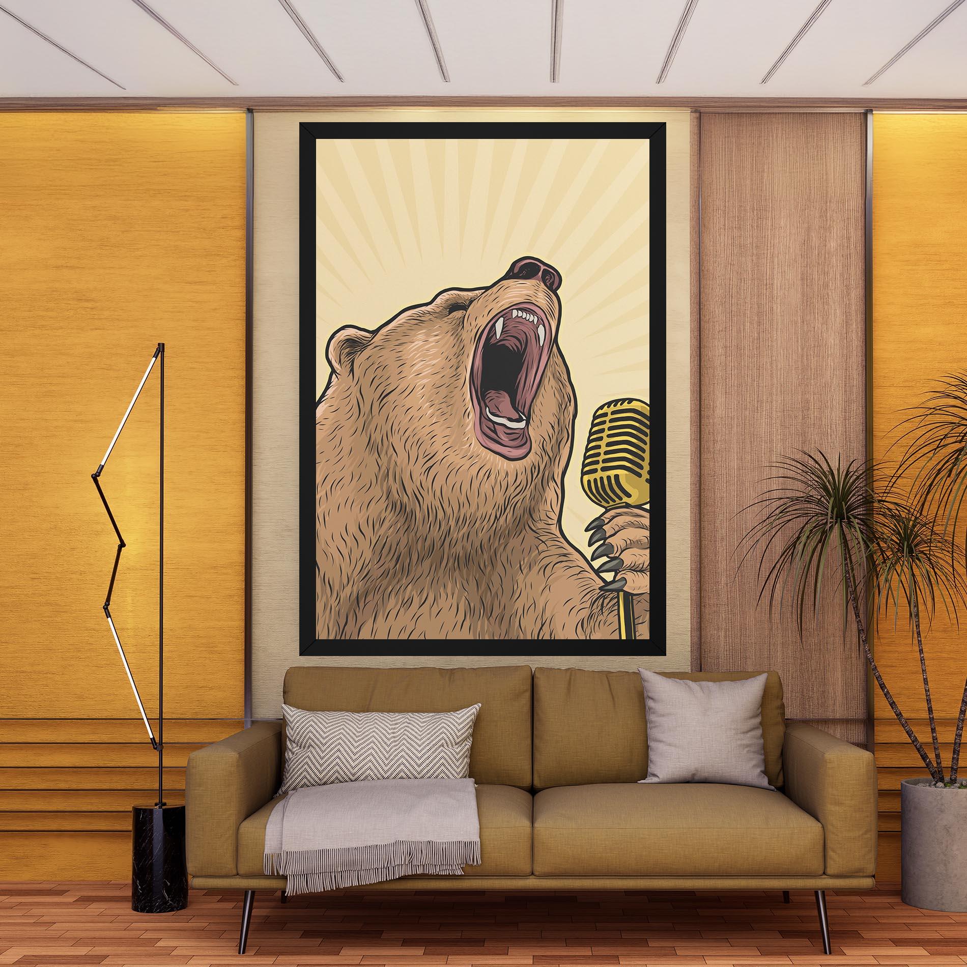Vászonkép Bear Singing mockup 9