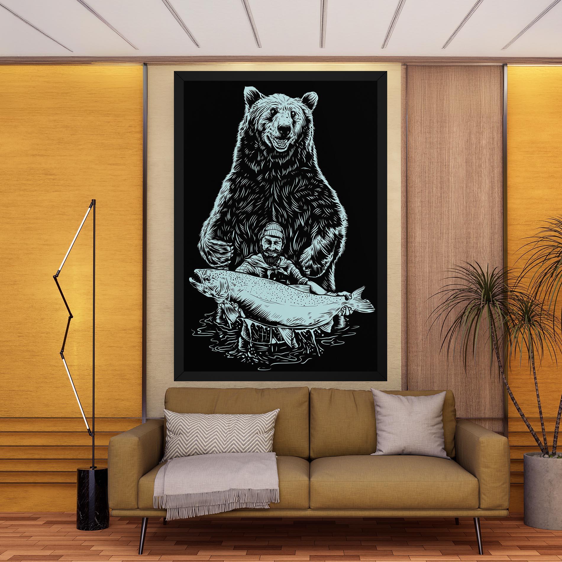 Vászonkép Fishing Bear mockup 9