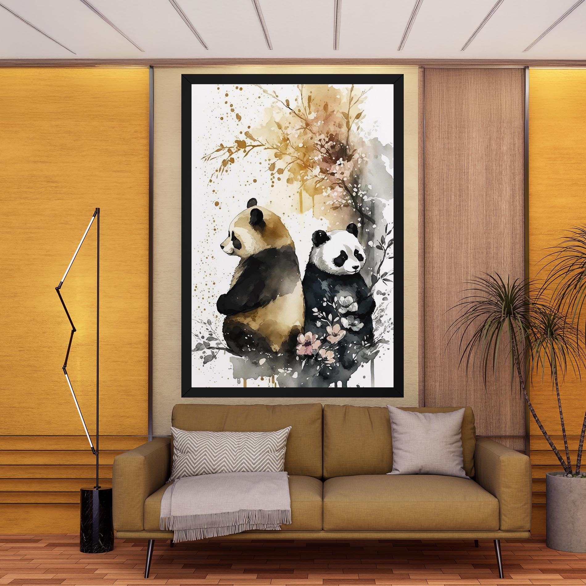 Vászonkép Gold Panda Art mockup 9