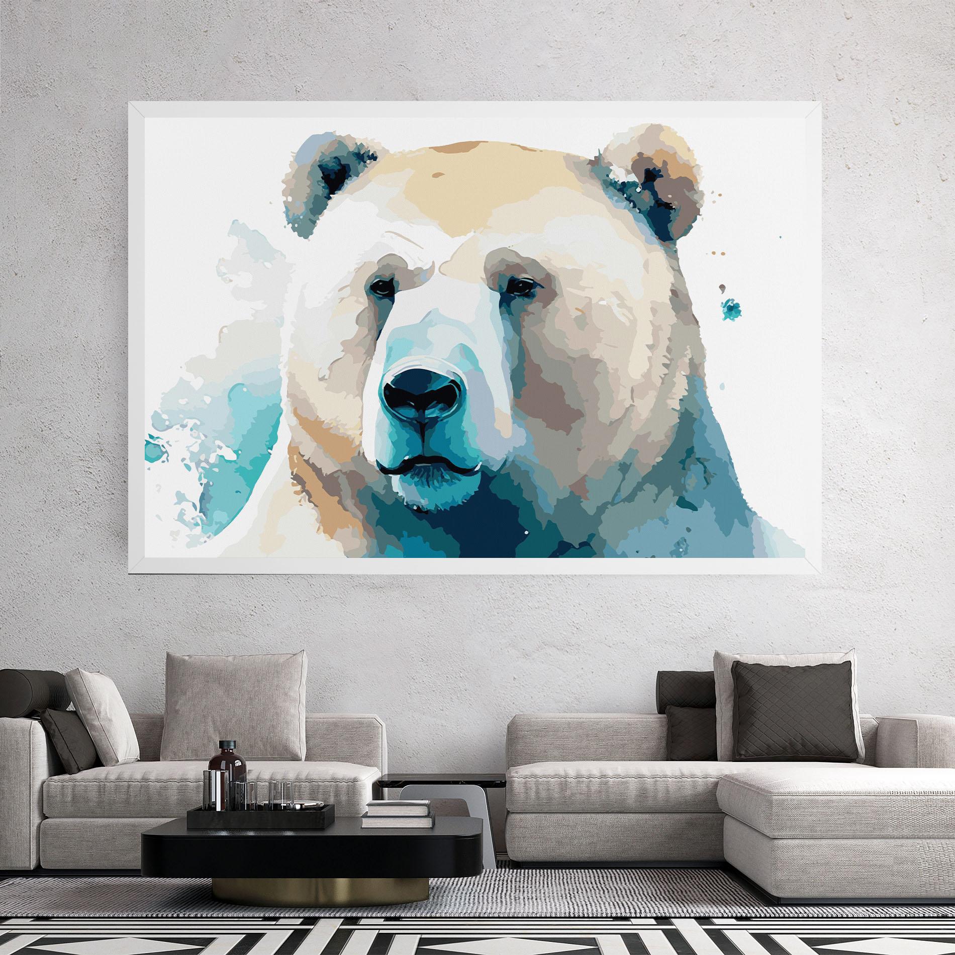 Vászonkép Big Watercolor Bear mockup 2