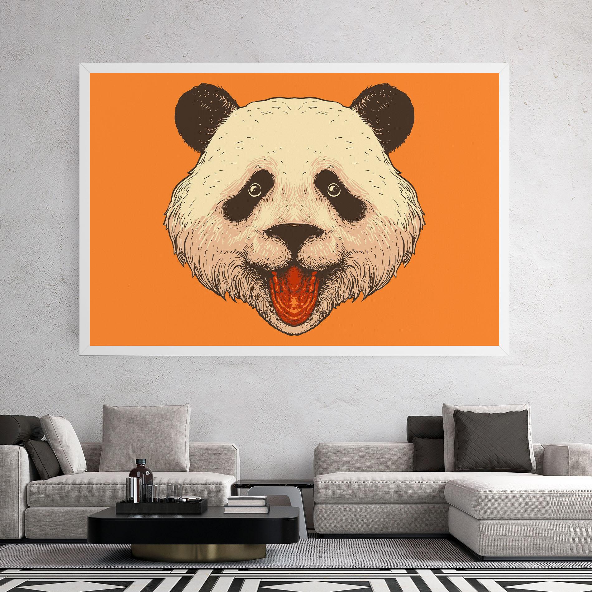 Vászonkép Panda On Orange mockup 2