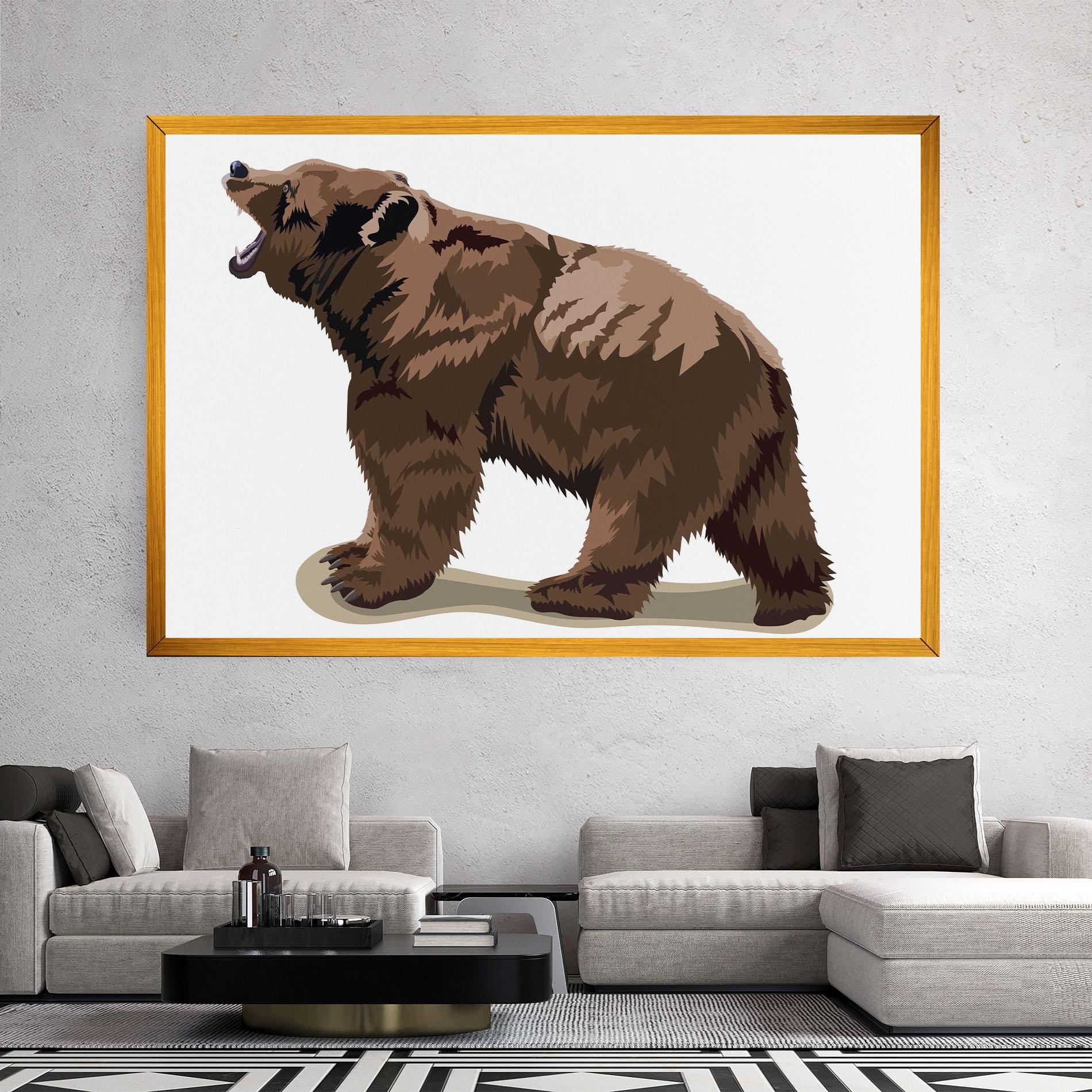 Vászonkép Angry Walking Bear mockup 2