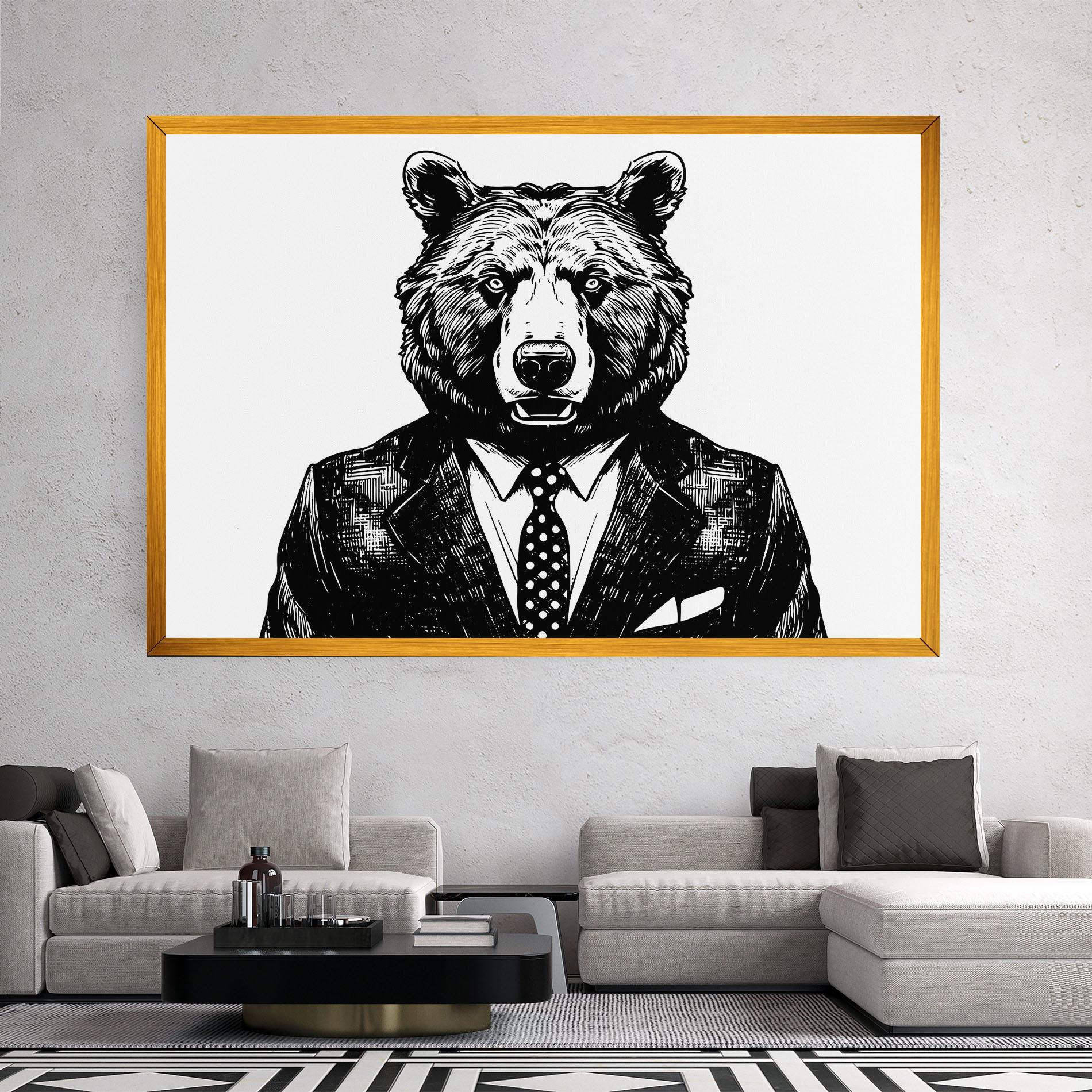 Vászonkép Bear In Suit mockup 2