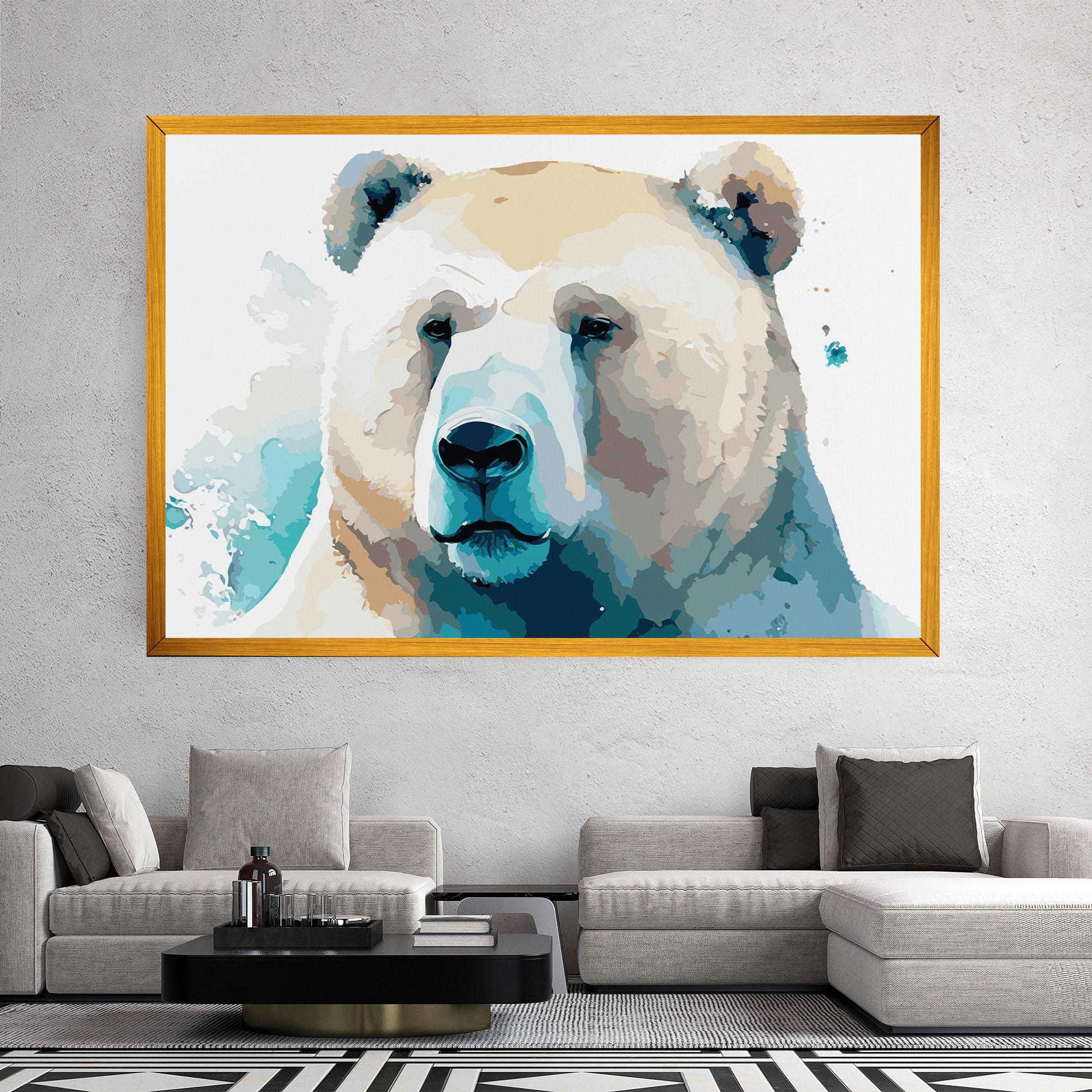 Vászonkép Big Watercolor Bear mockup 2