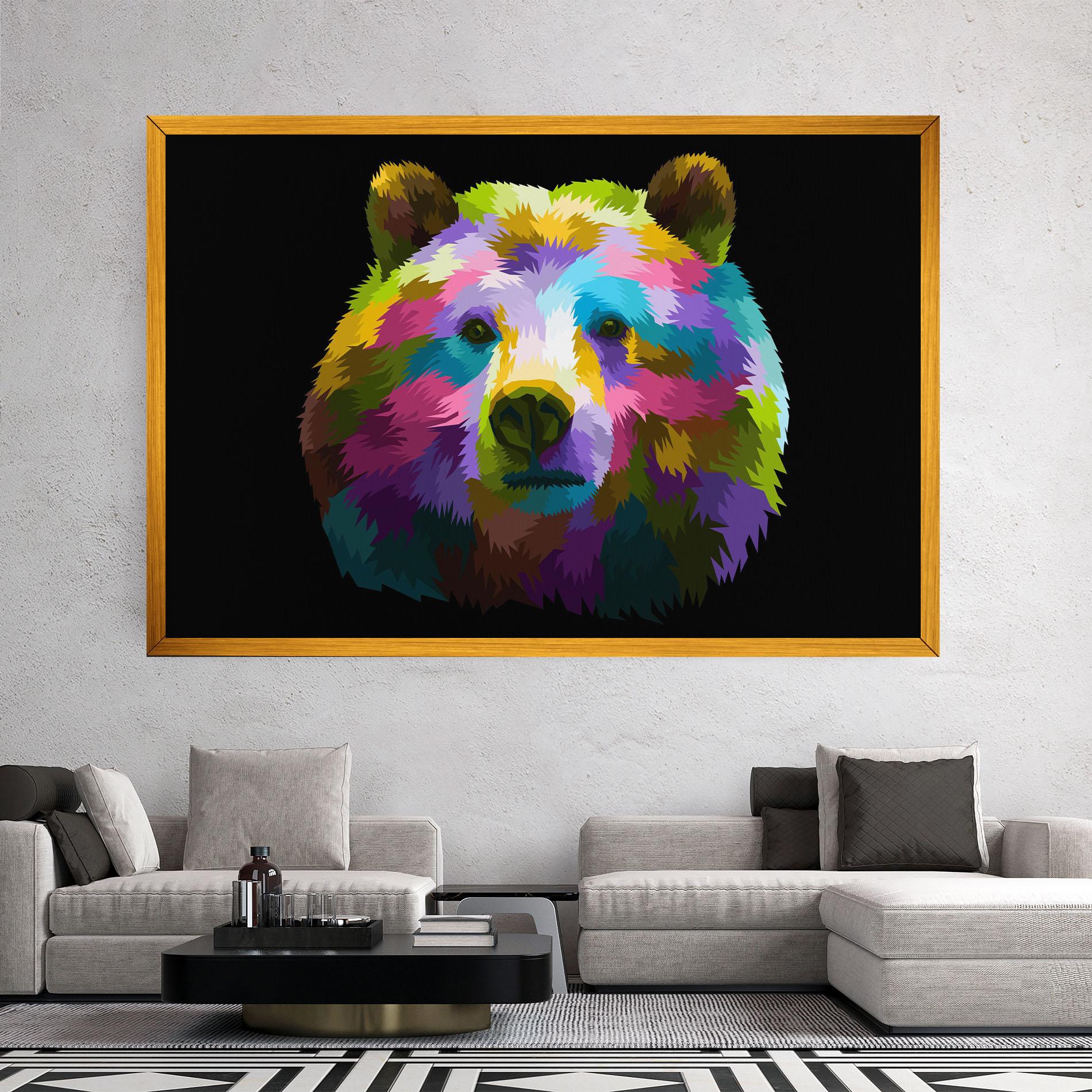Vászonkép Colorful Bear Head mockup 2