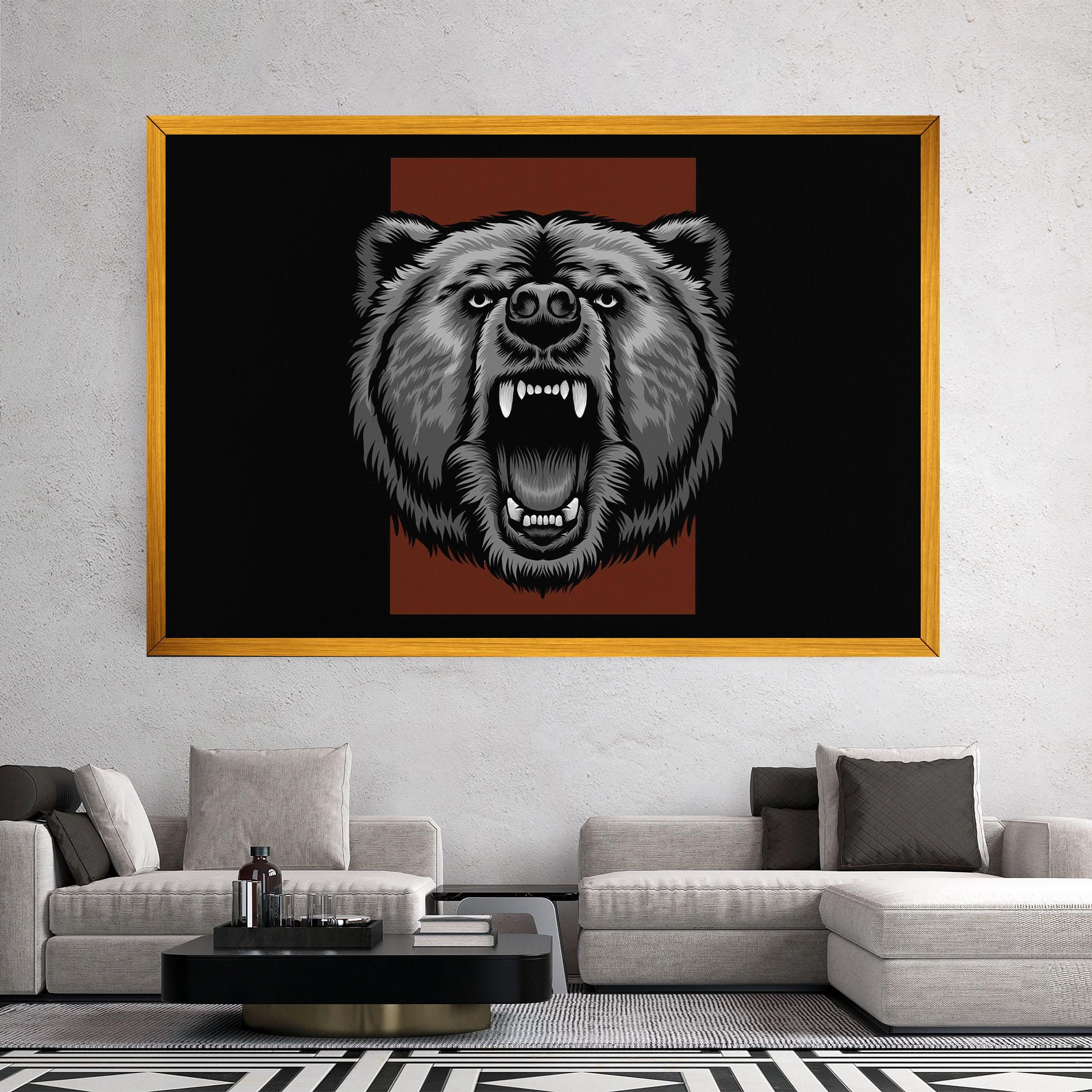 Vászonkép Grey Bear Head mockup 2