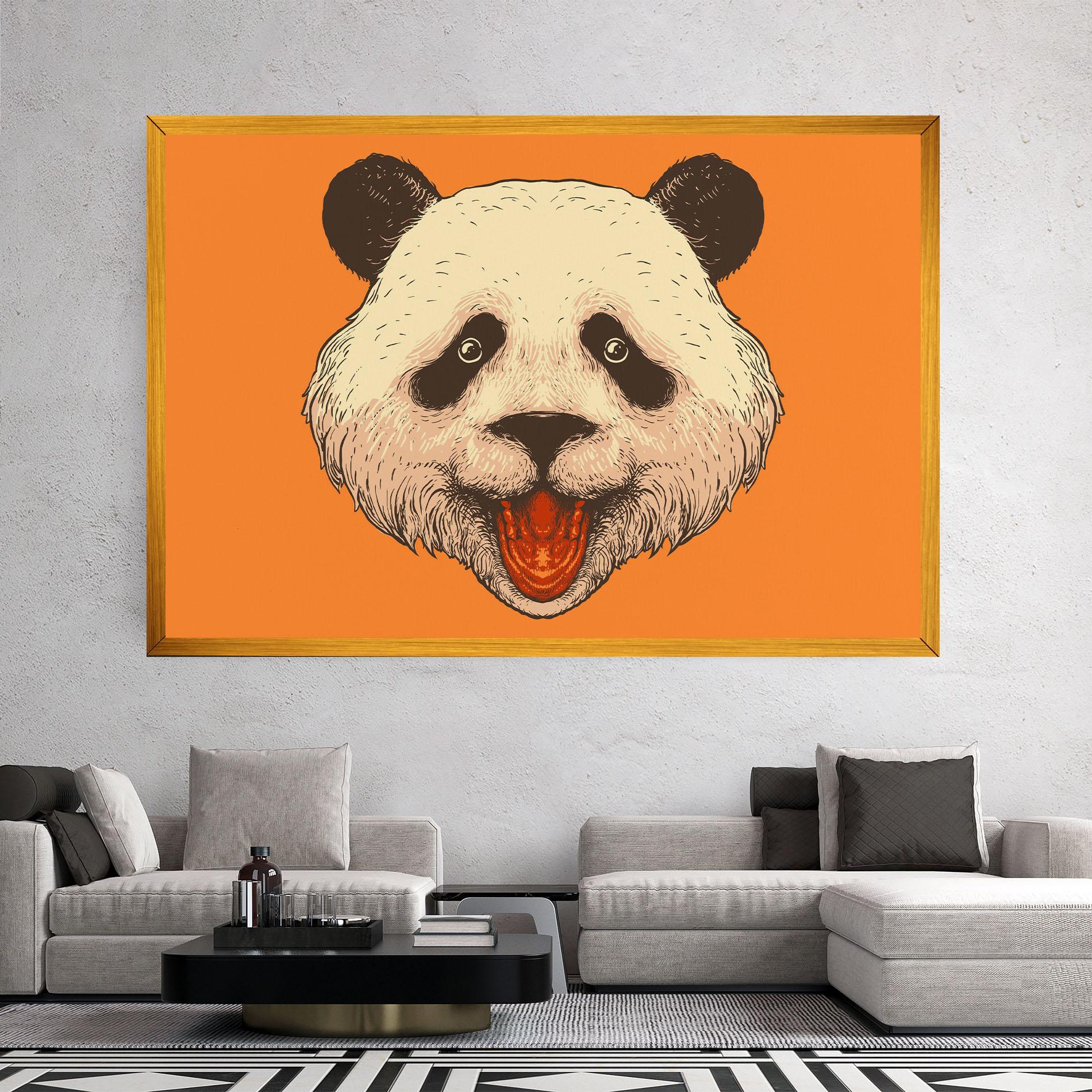 Vászonkép Panda On Orange mockup 2
