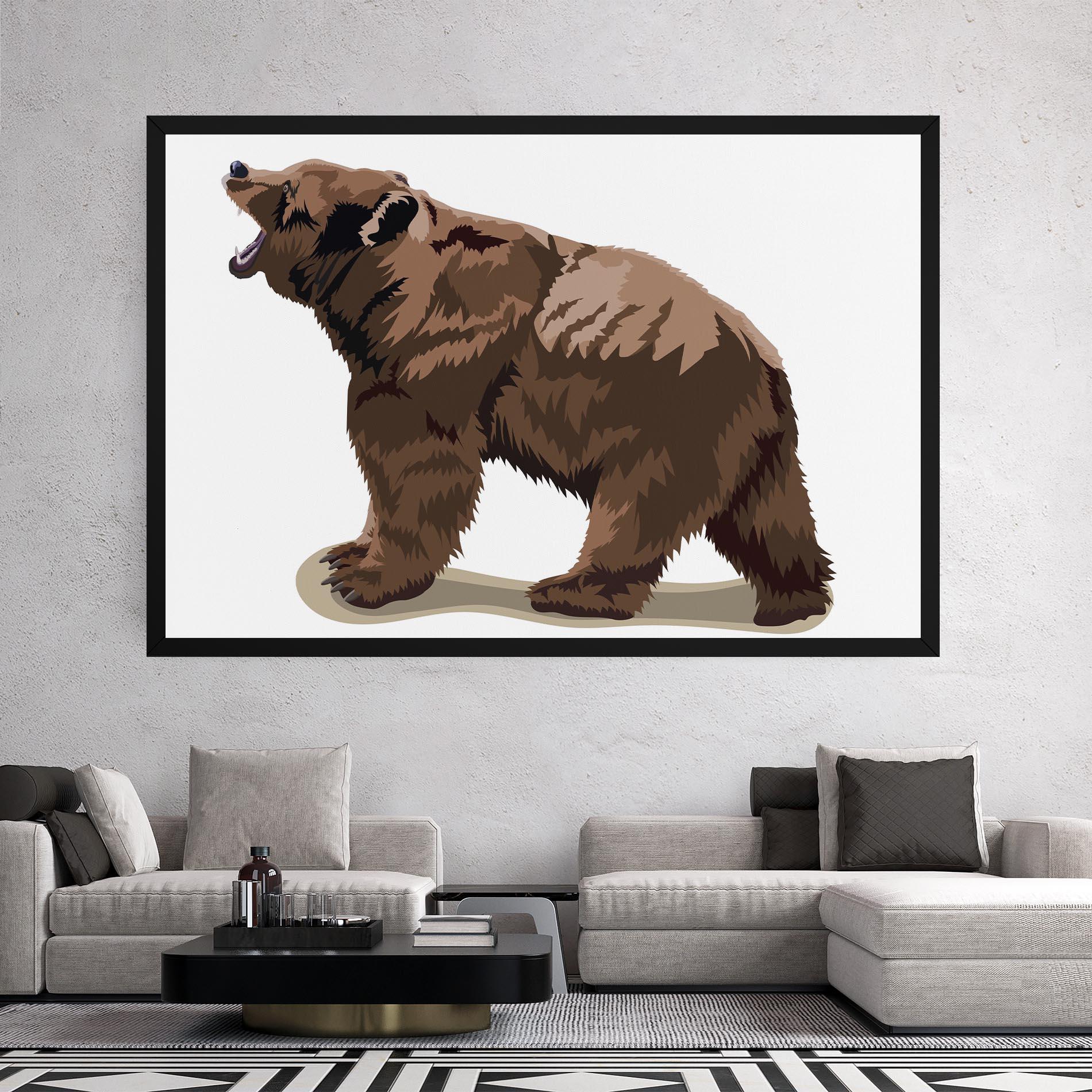 Vászonkép Angry Walking Bear mockup 2