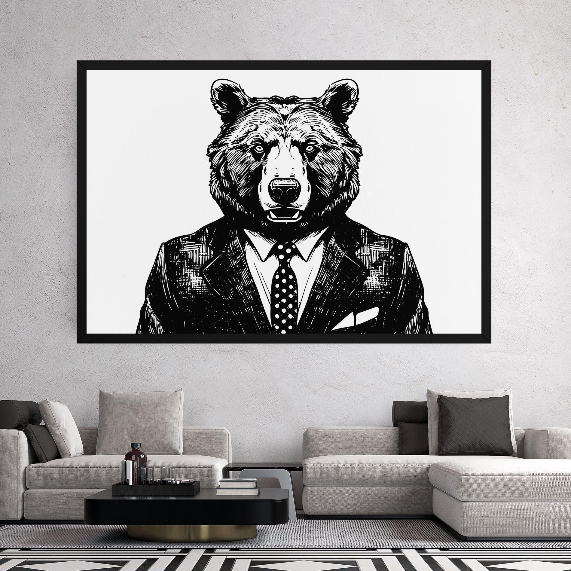 Vászonkép Bear In Suit mockup 2