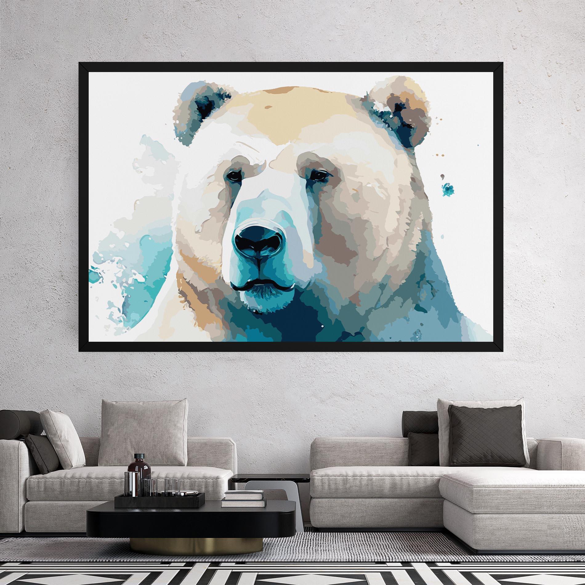 Vászonkép Big Watercolor Bear mockup 2