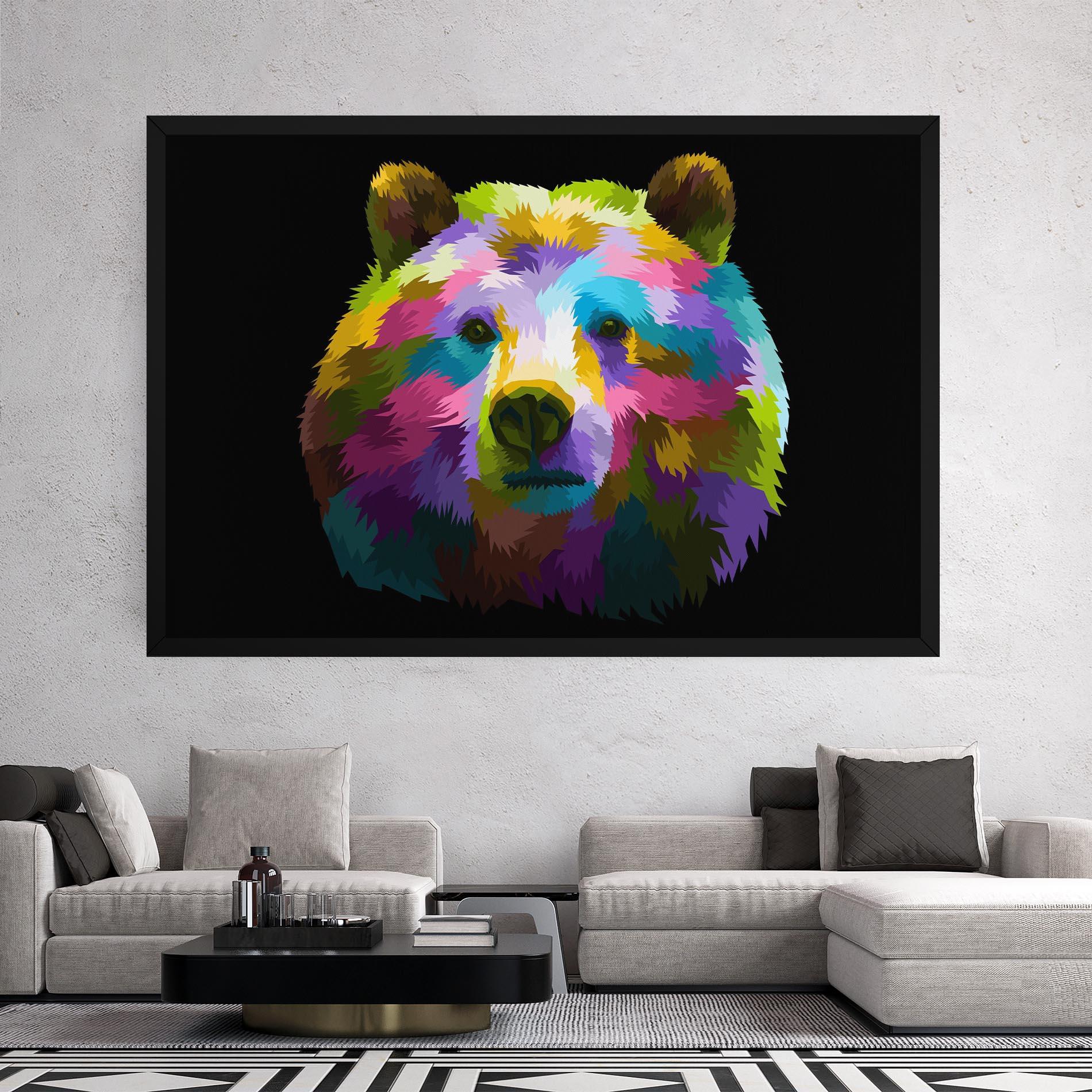 Vászonkép Colorful Bear Head mockup 2