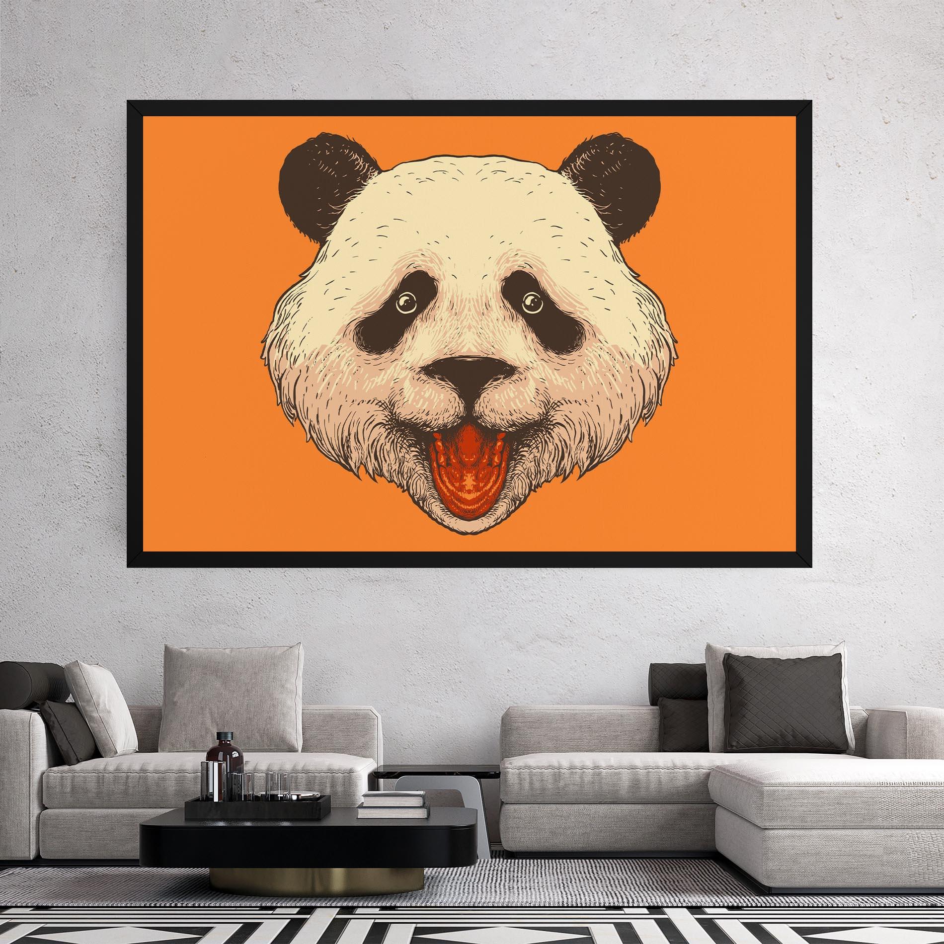 Vászonkép Panda On Orange mockup 2