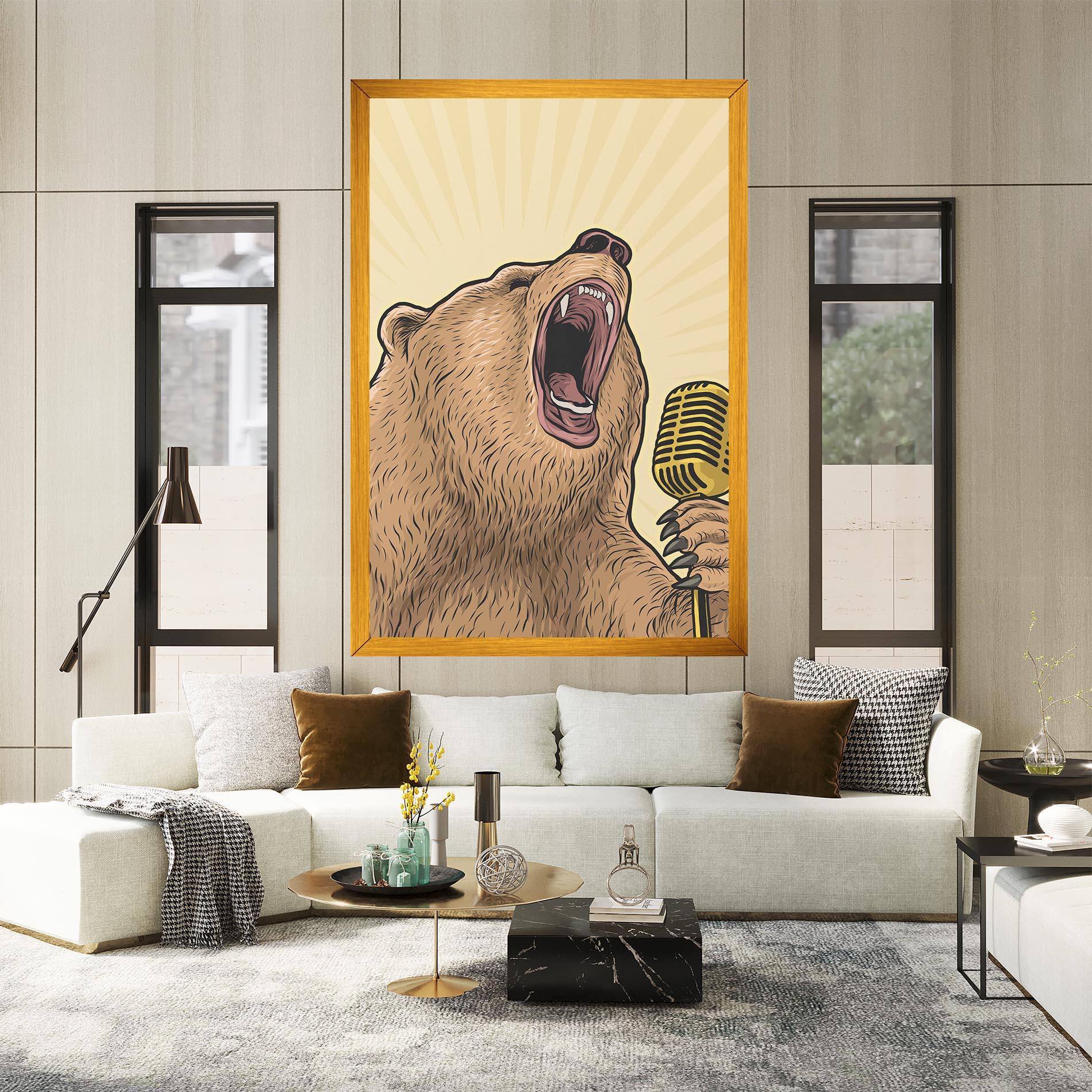 Vászonkép Bear Singing mockup 2