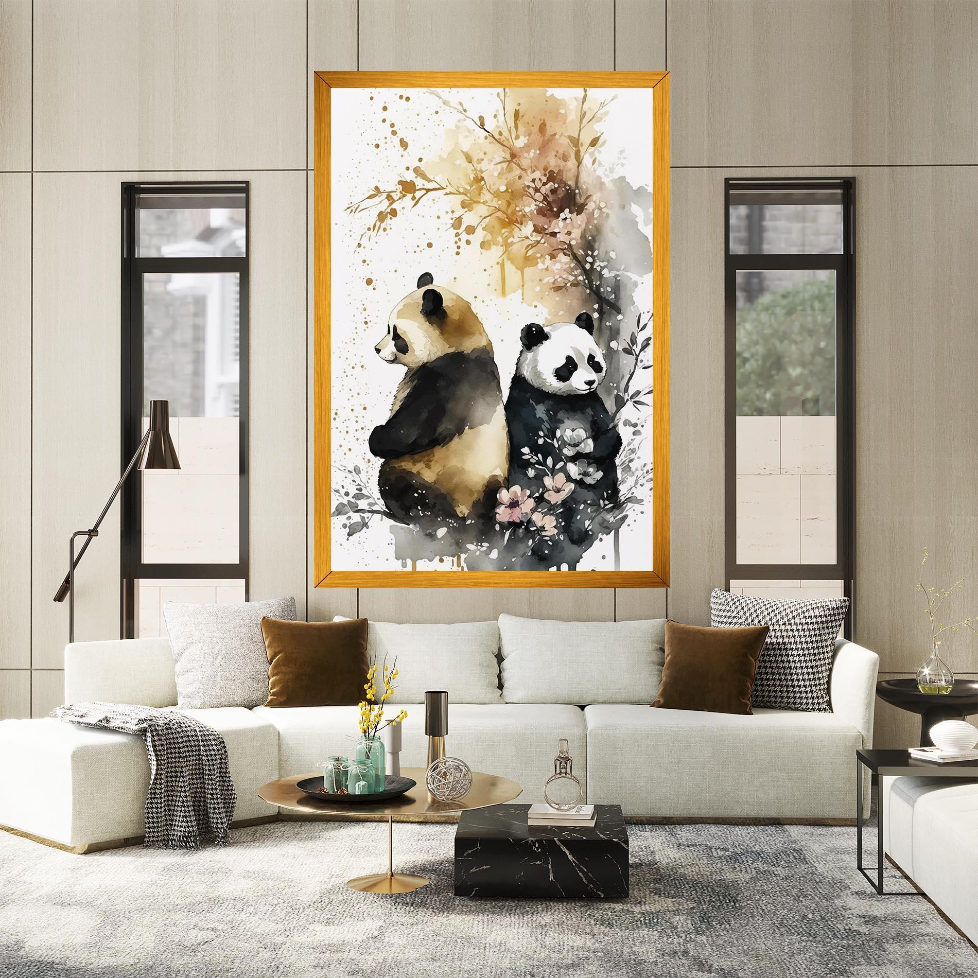 Vászonkép Gold Panda Art mockup 2