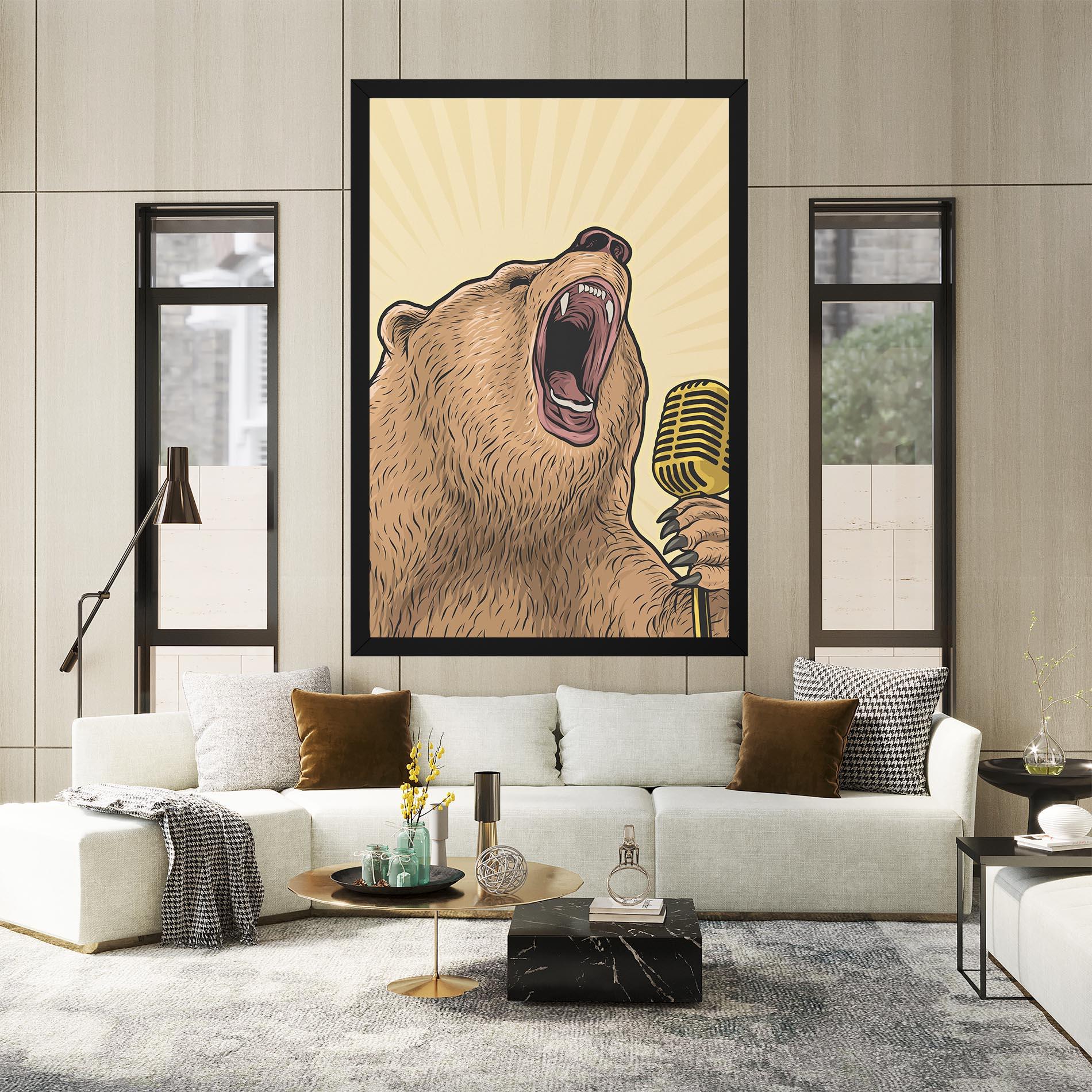 Vászonkép Bear Singing mockup 2