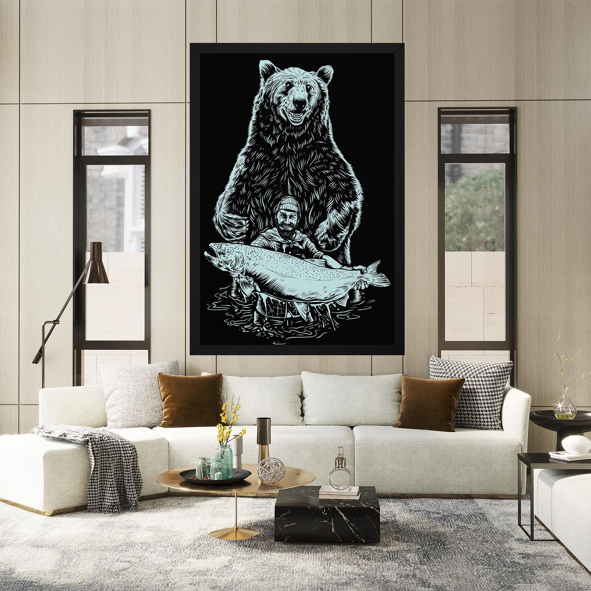 Vászonkép Fishing Bear mockup 2