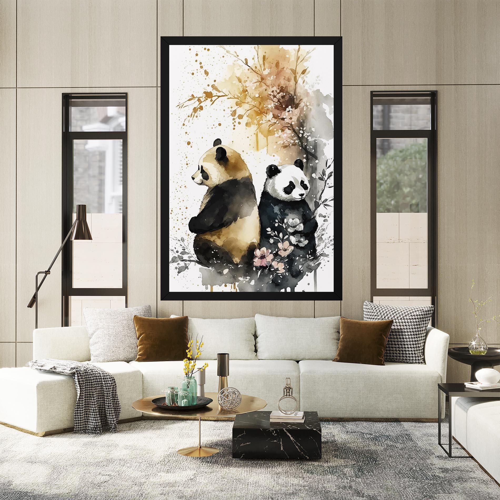 Vászonkép Gold Panda Art mockup 2