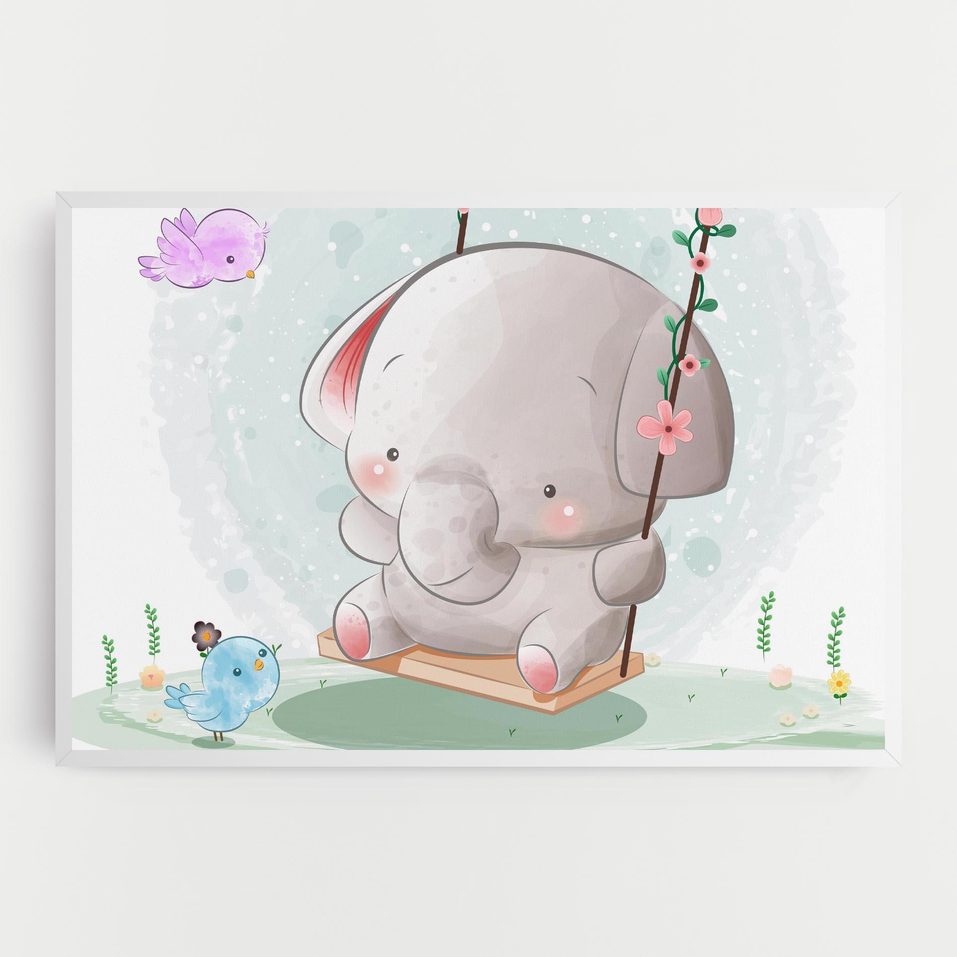 Vászonkép Bird Baby Elephant mockup 0