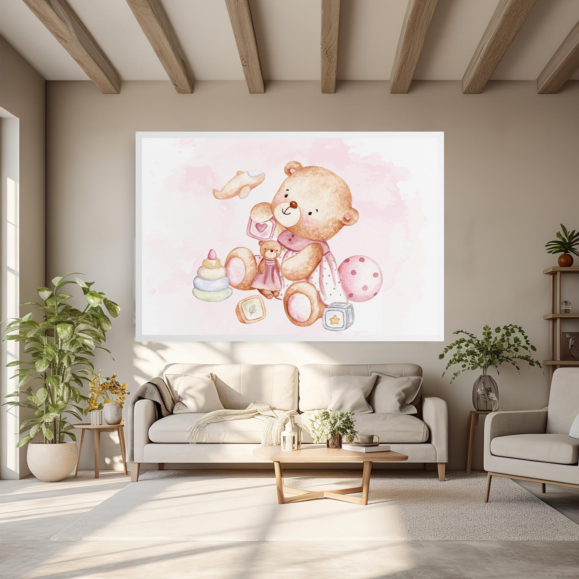 Vászonkép Bear With Toys mockup 6