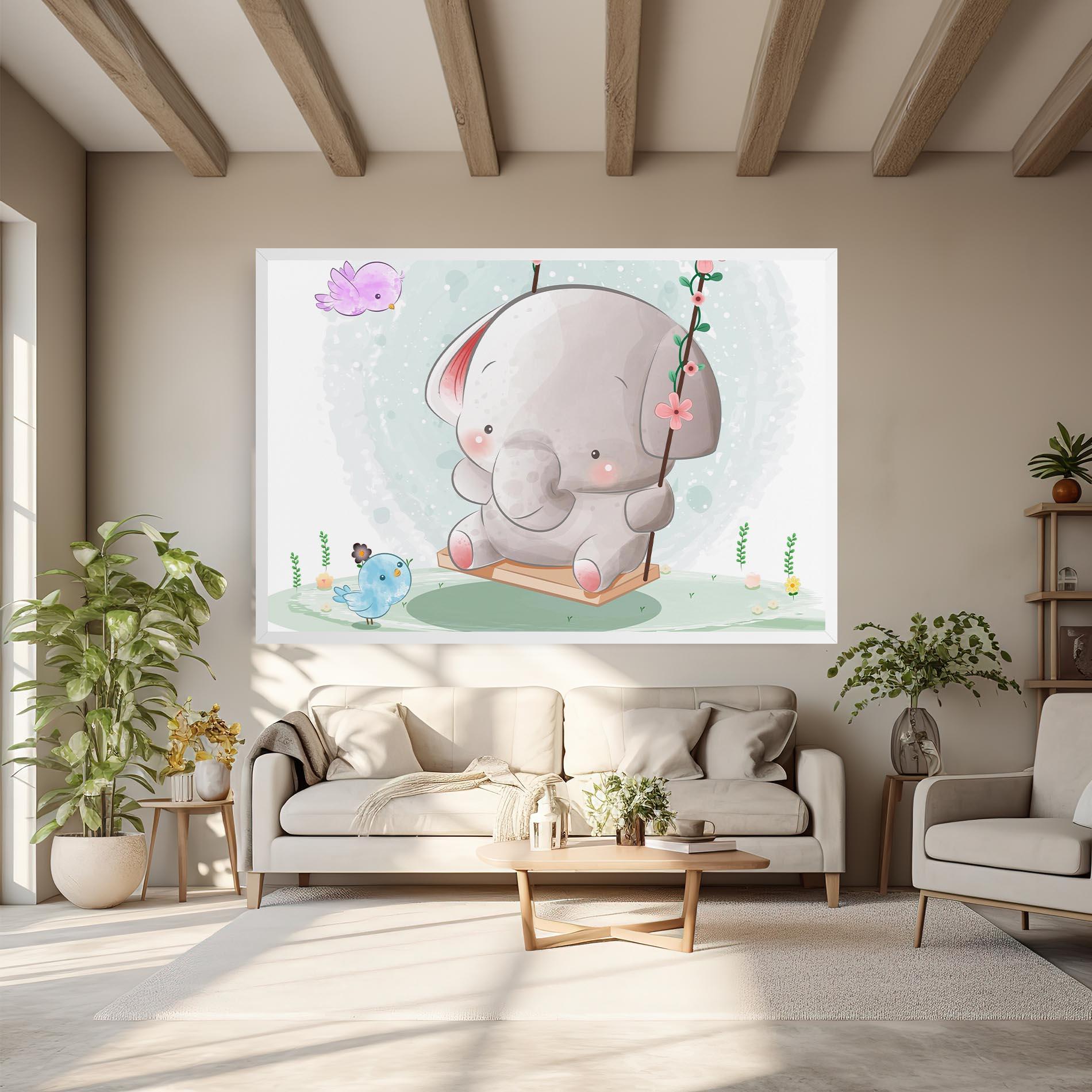 Vászonkép Bird Baby Elephant mockup 6