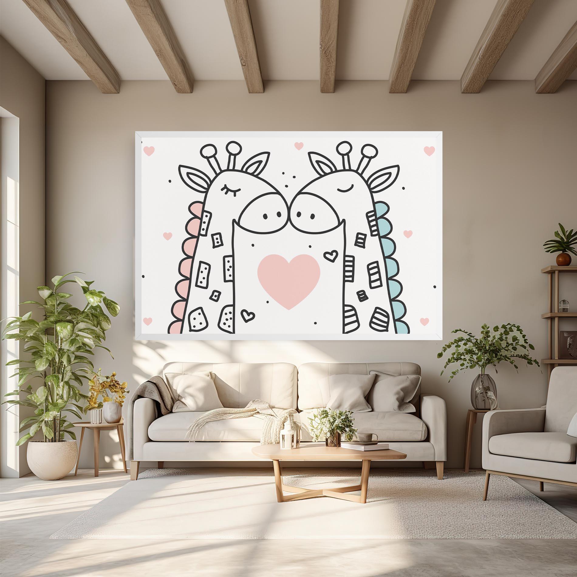 Vászonkép Giraffe Couple mockup 6