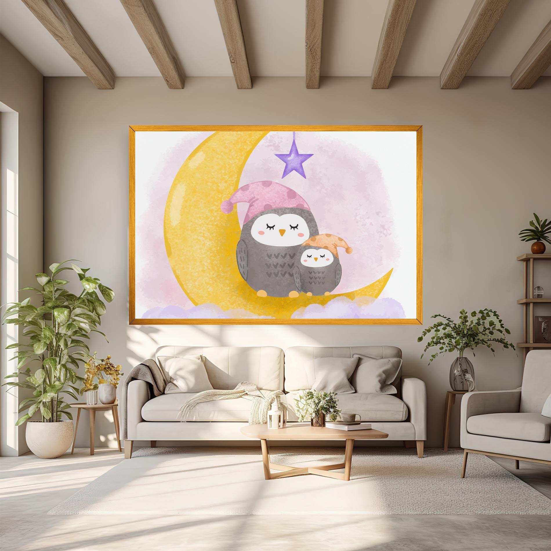 Vászonkép Baby Owl mockup 6