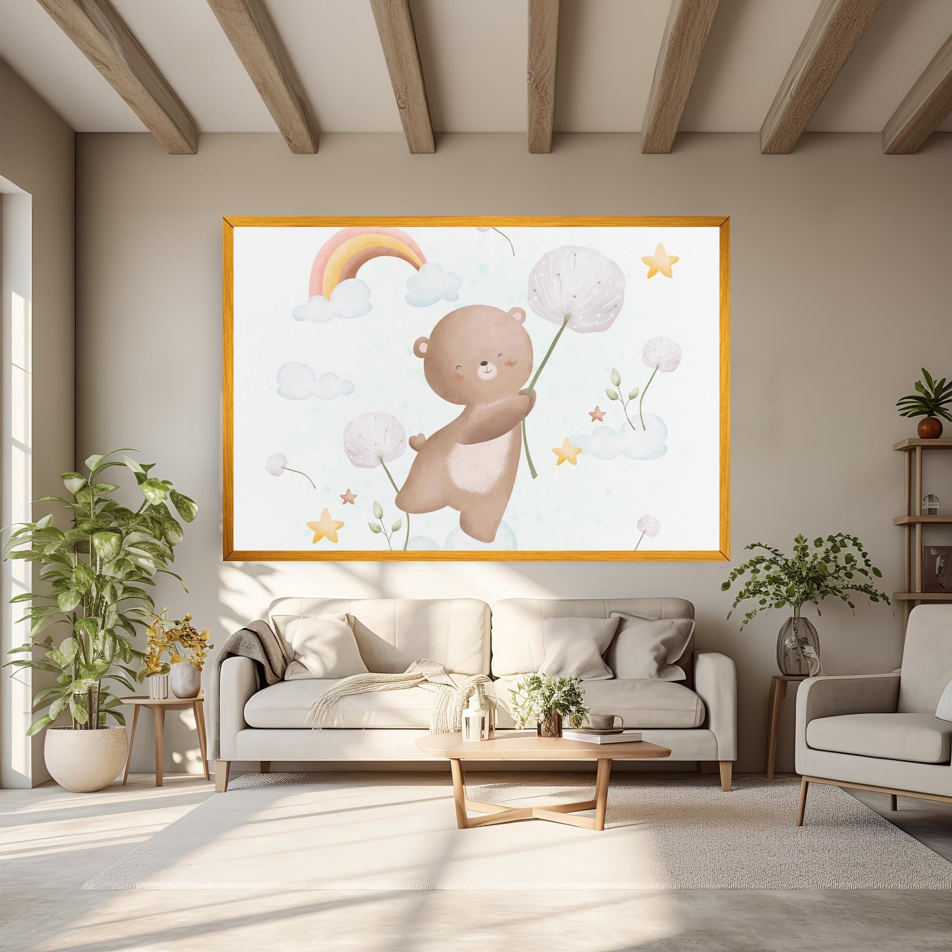 Vászonkép Bear Rainbow Art mockup 6
