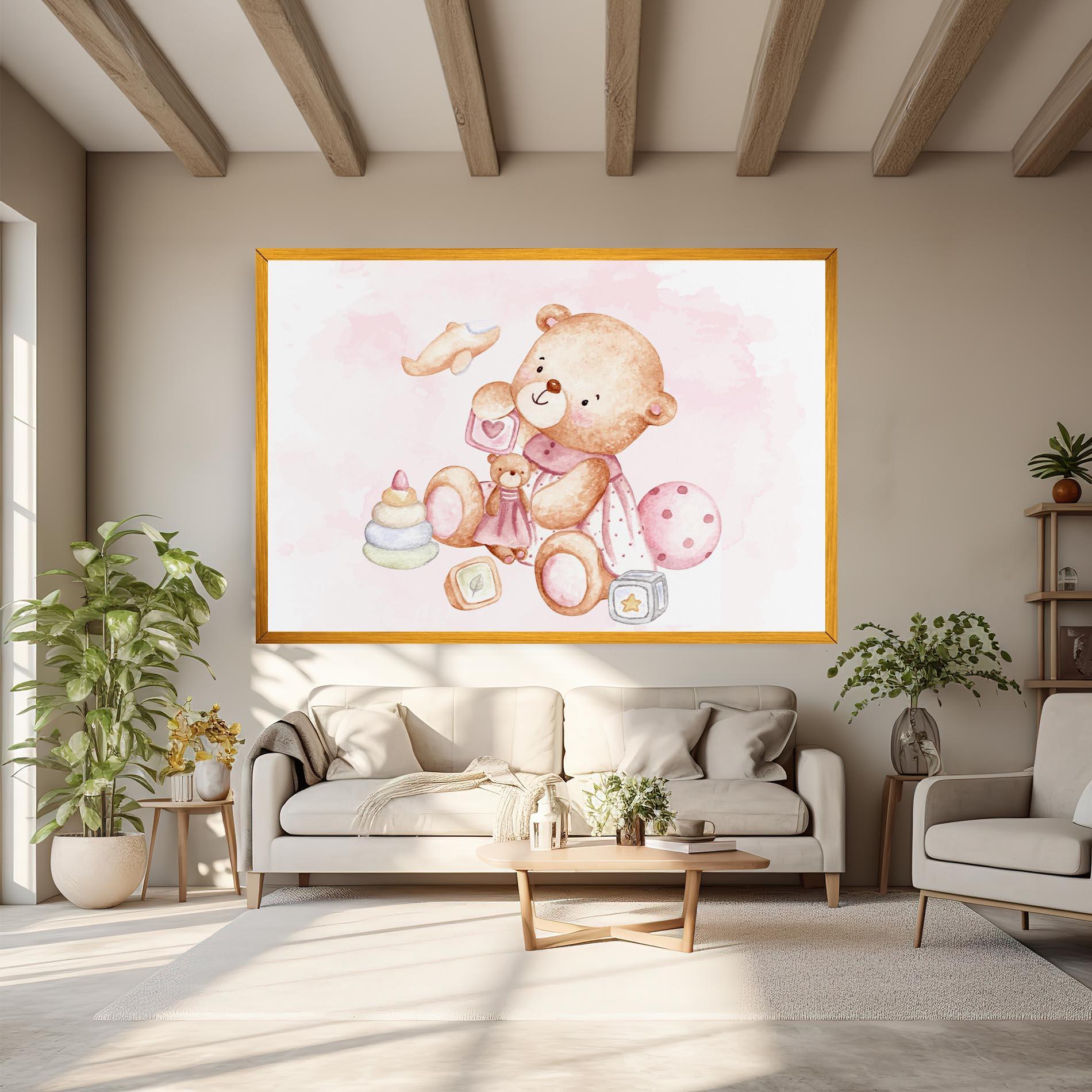 Vászonkép Bear With Toys mockup 6