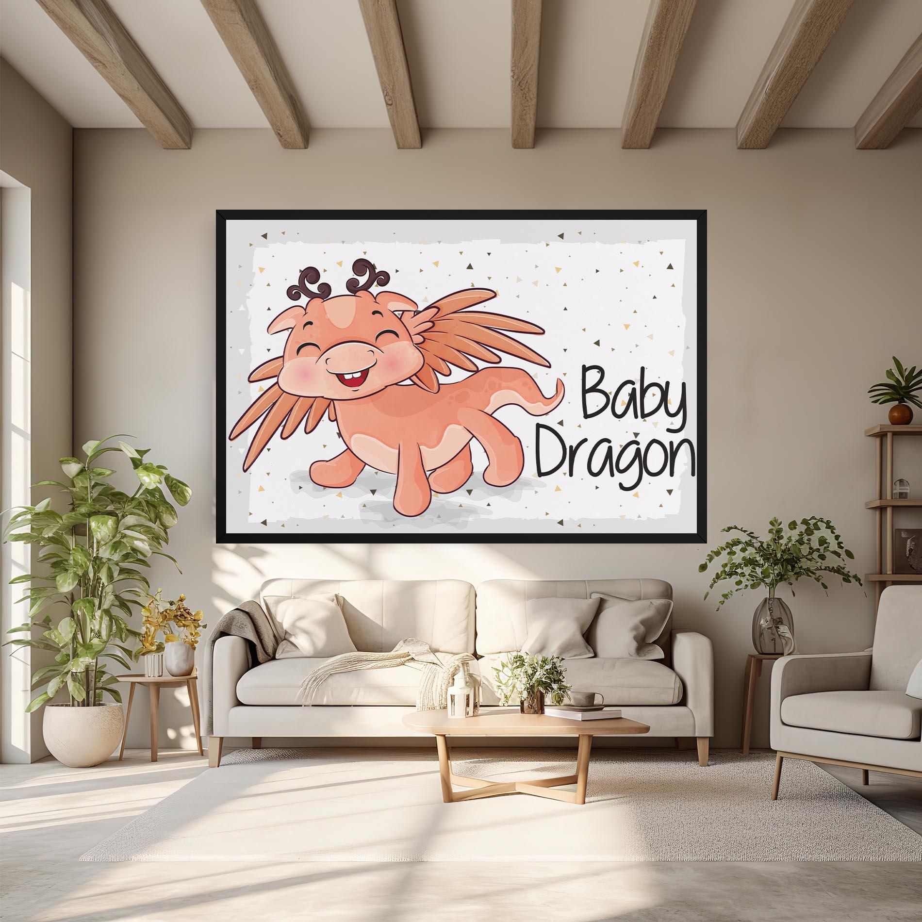 Vászonkép Baby Cute Dragon mockup 6